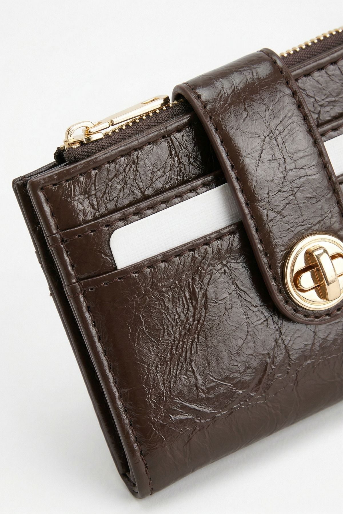 Kahve Fermuarlı Tokalı Kapama Cüzdan 211 - RAYS