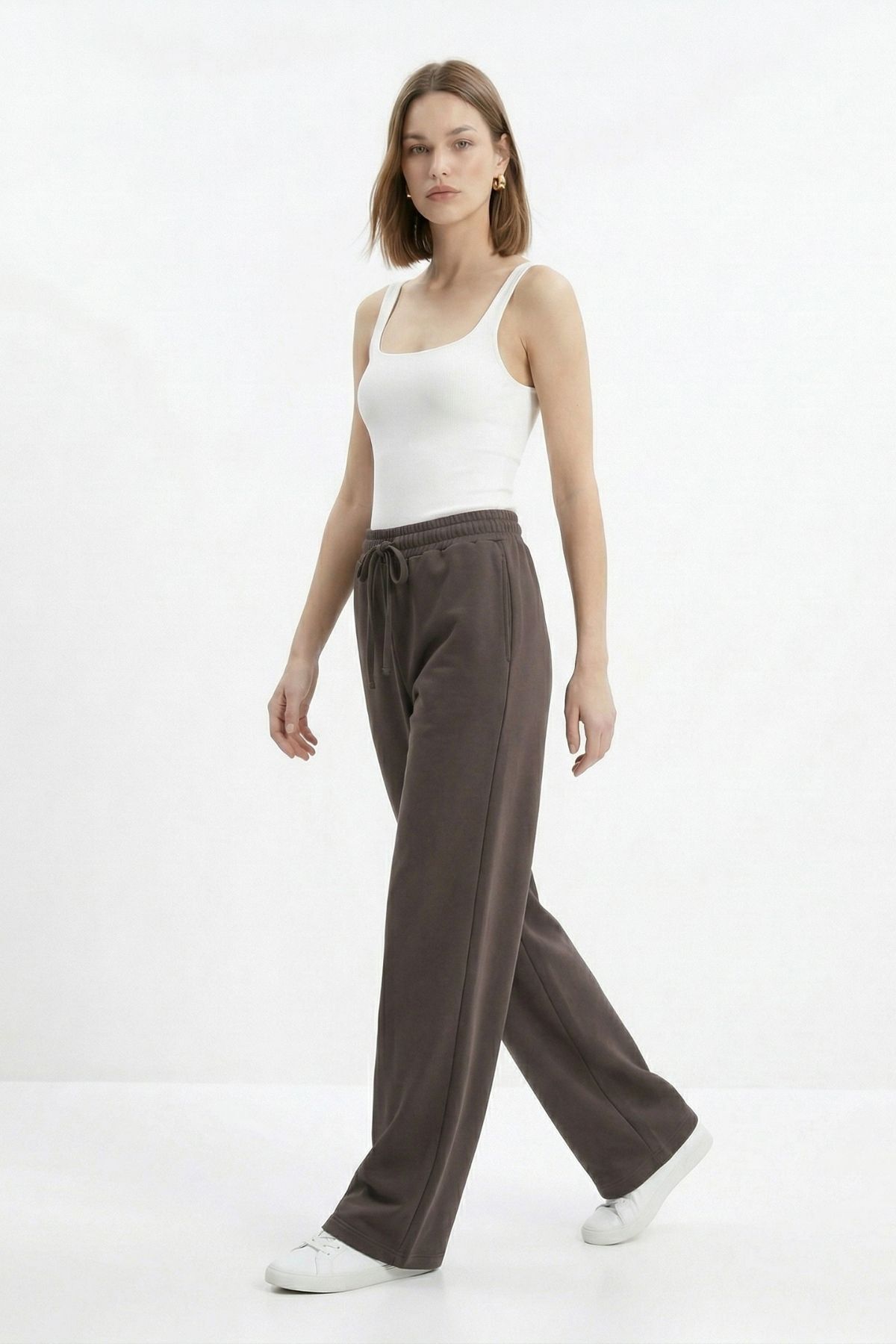 Kahve Geniş Paça Eşofman 1204 