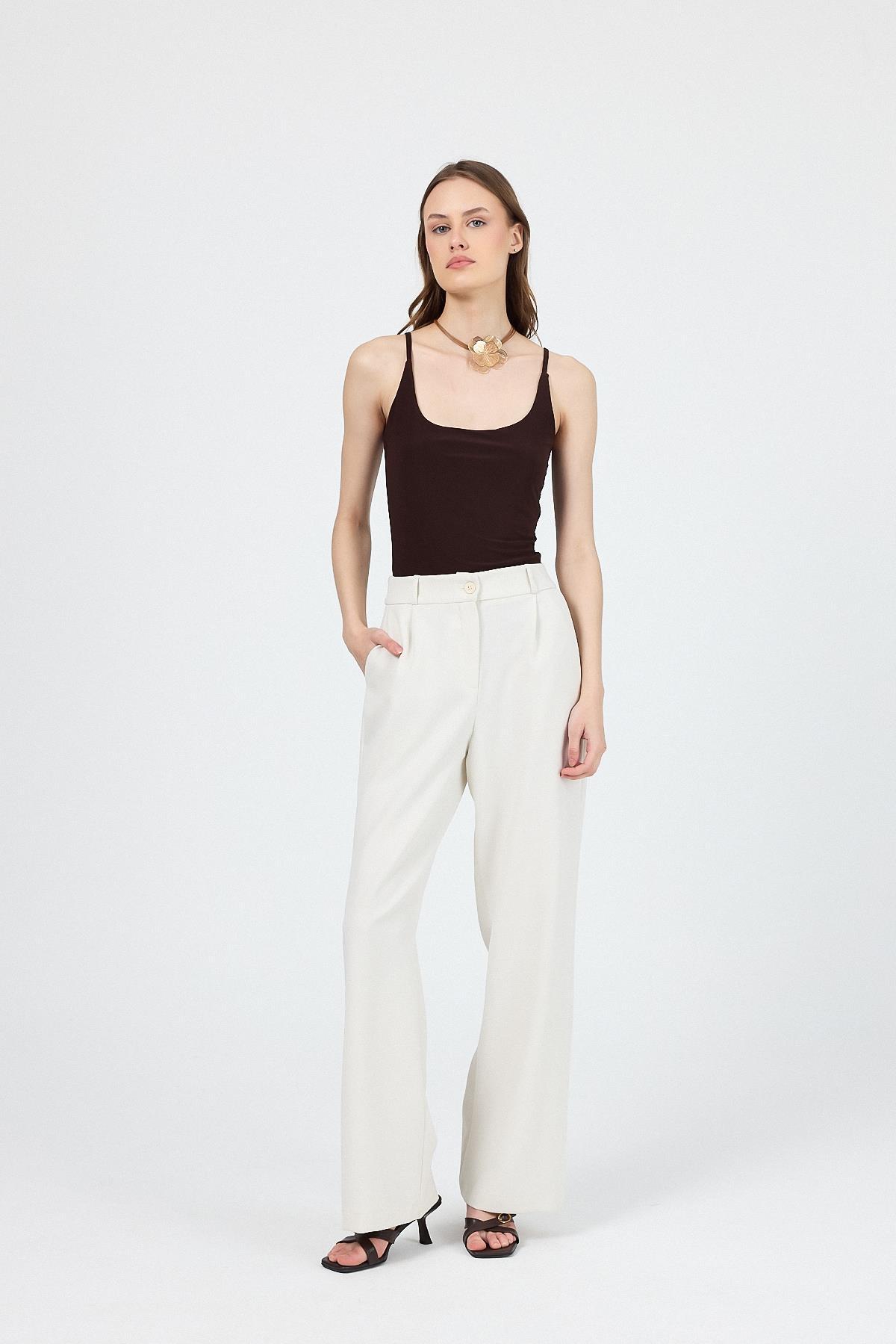 Kahve İnce Askılı Çıtçıtlı Bodysuit 13255 - 2