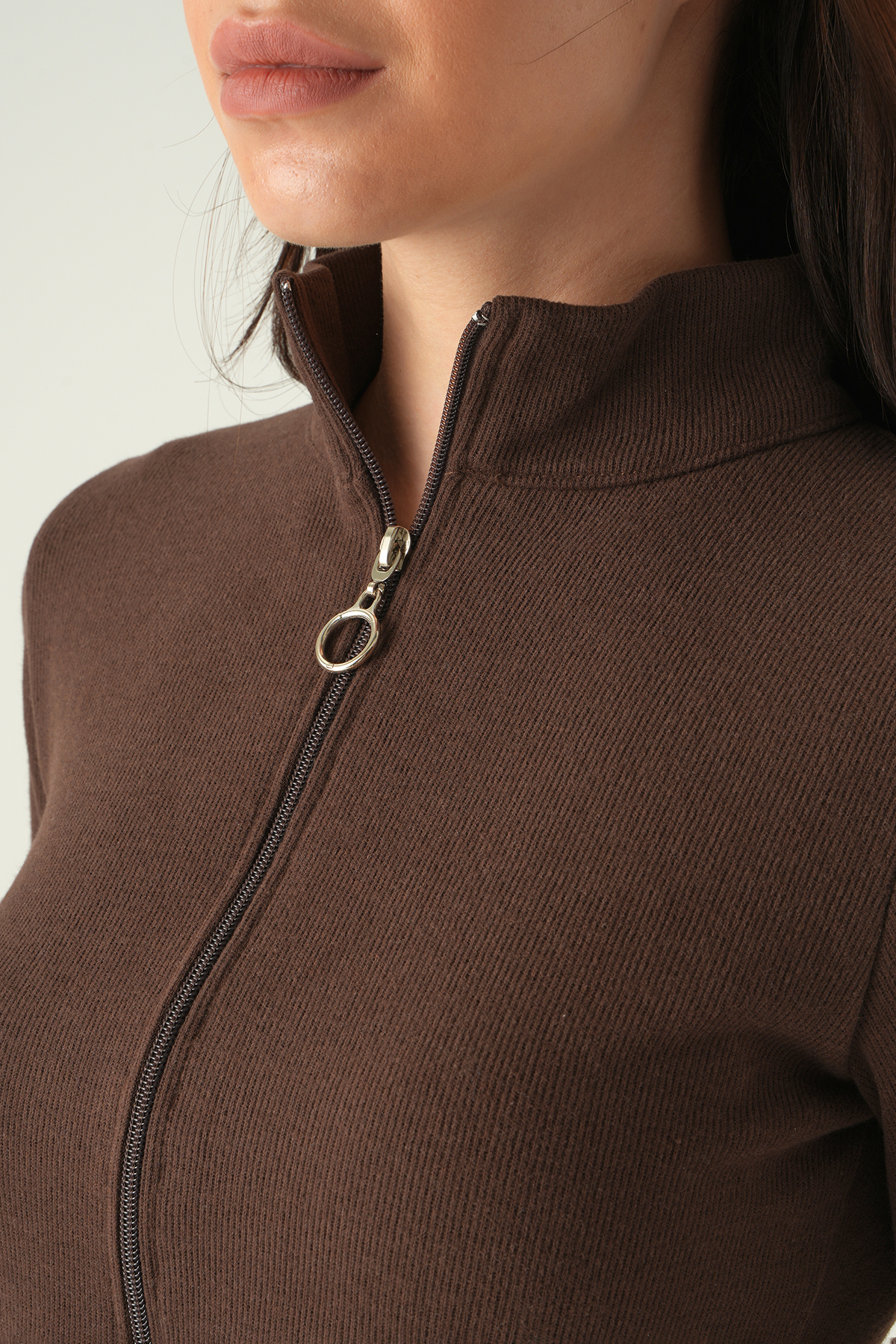 Kahve İspanyol Paça Pantolon Hırka Takım 3098A - 4