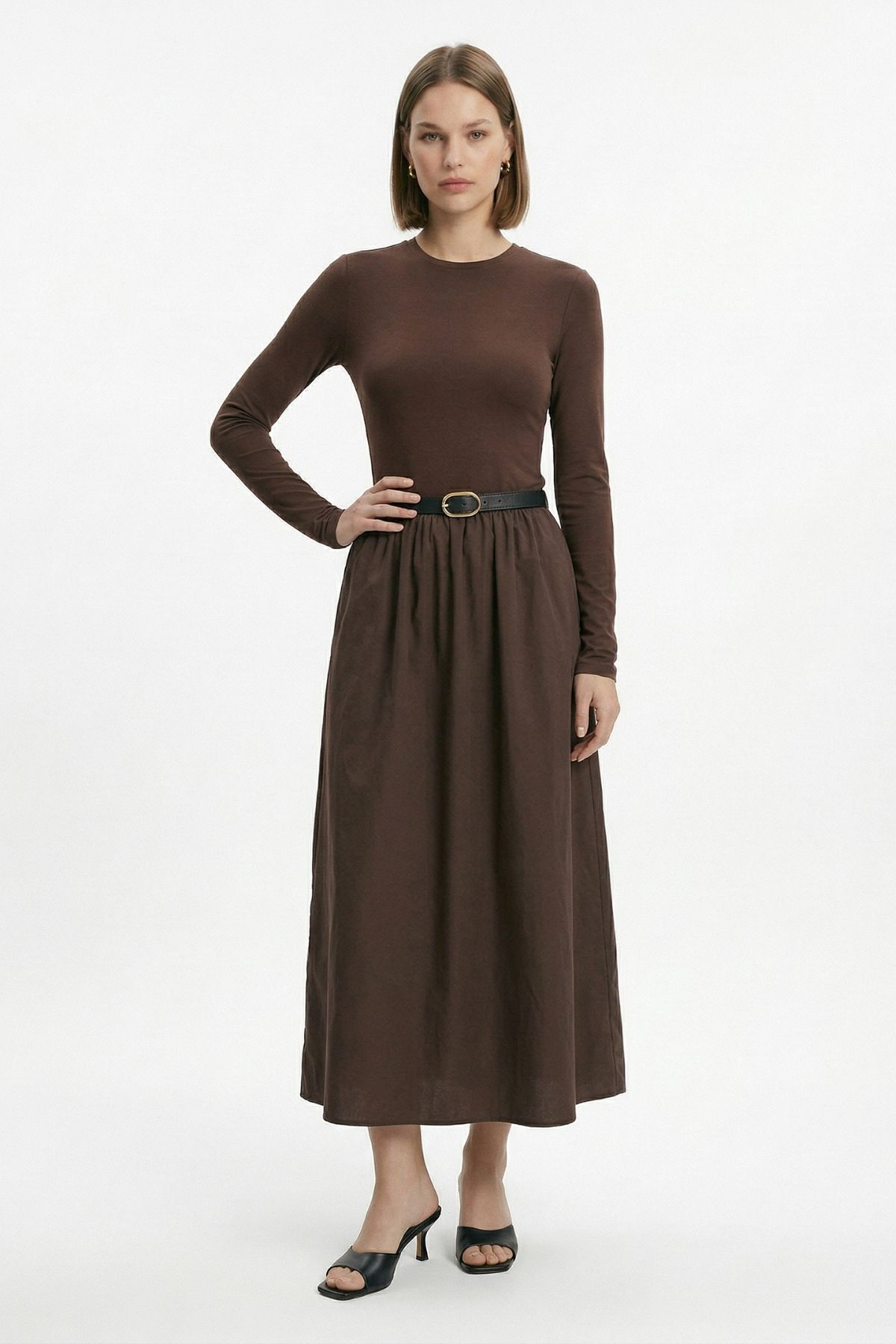 Kahve Kemerli Mevlana Etek 0455 - 2