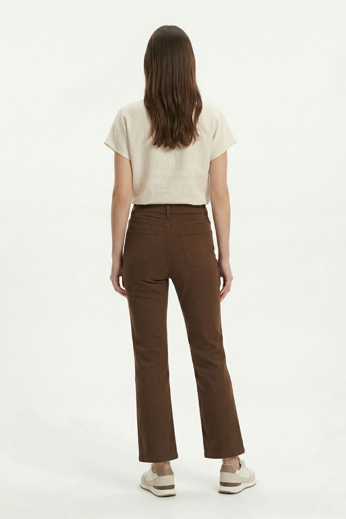 Kahve Likralı Palazzo Pantolon 807 - 3