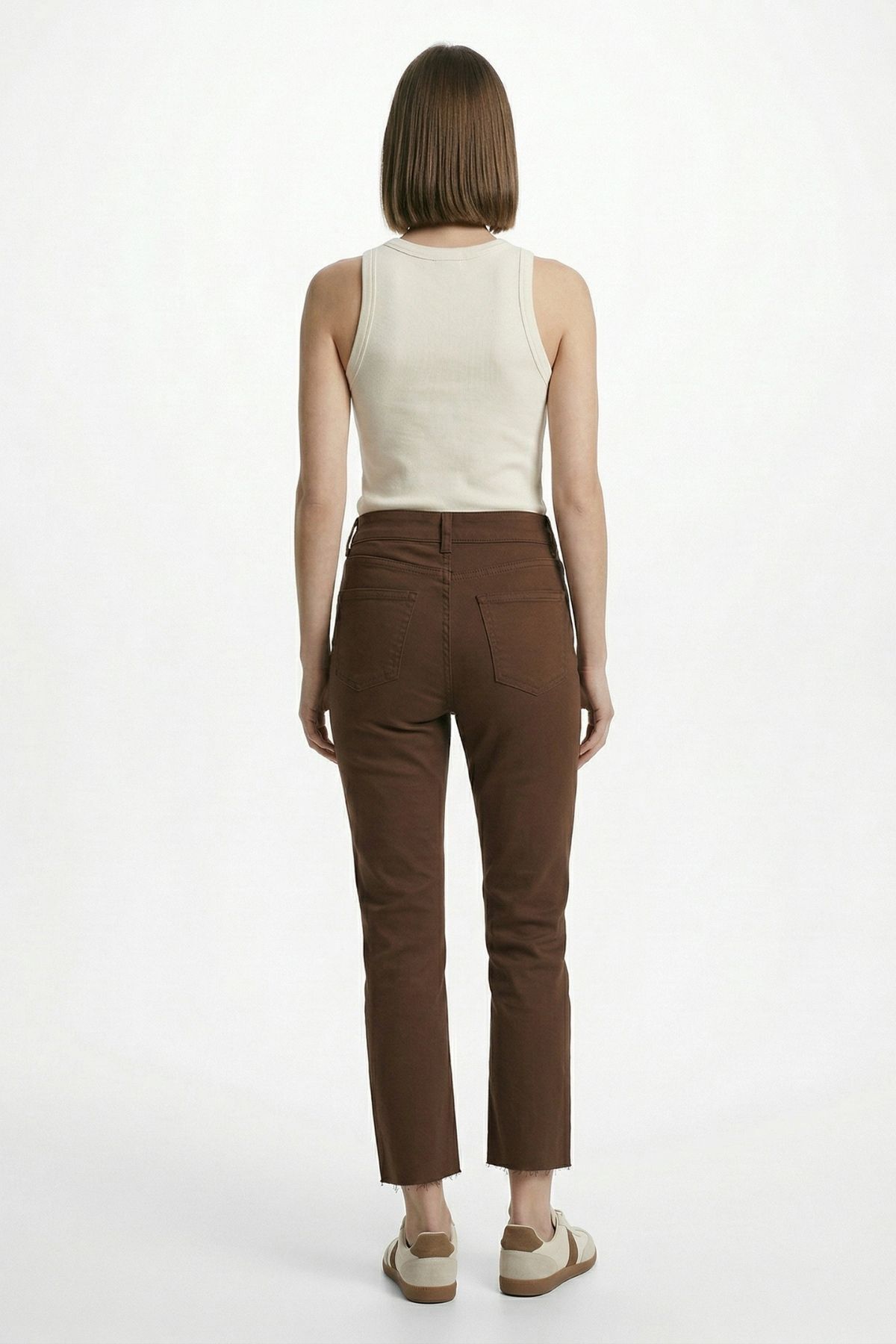 Kahve Paçası Kesik Pantolon 0321 - 3