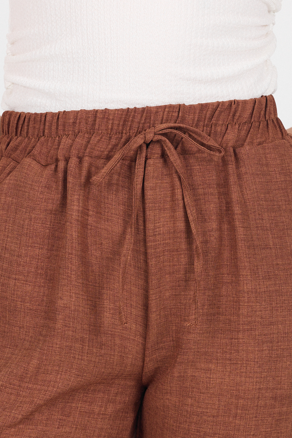 Kahve Pamuklu Bel Lastikli Düz Paça Düz Paça Pantolon 4800 - RAYS