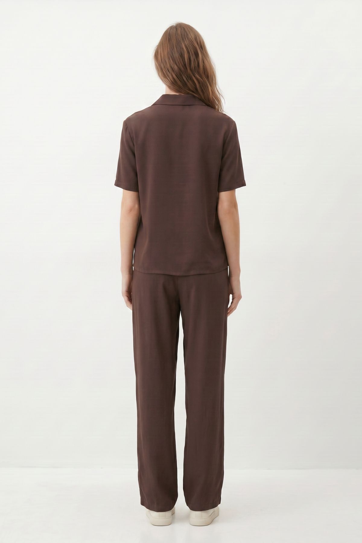 Kahve Polo Yaka Pantolon Takım 8440A - 3