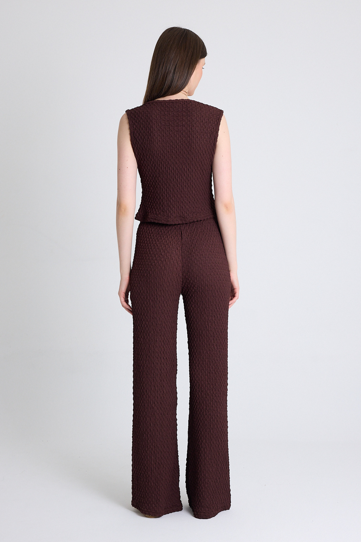 Kahve V Yaka Yelek ve Pantolon Takımı 3000 - 5
