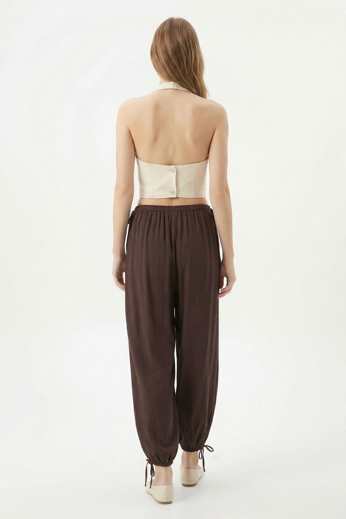 Kahve Yandan Bağlamalı Pantolon 2869 - 3