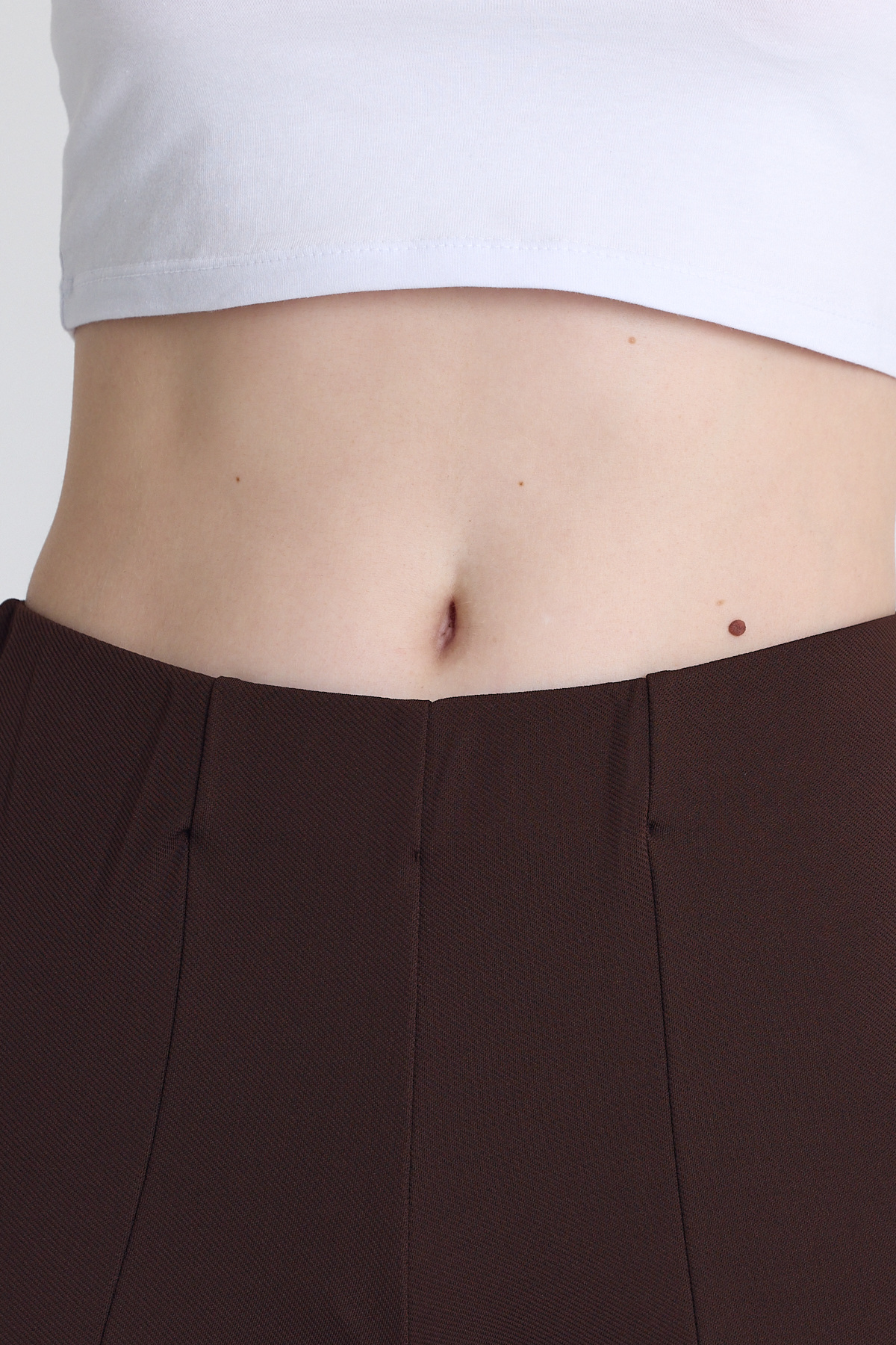 Kahve Yüksek Bel Dikiş Detaylı Tayt Pantolon 1002 - 4