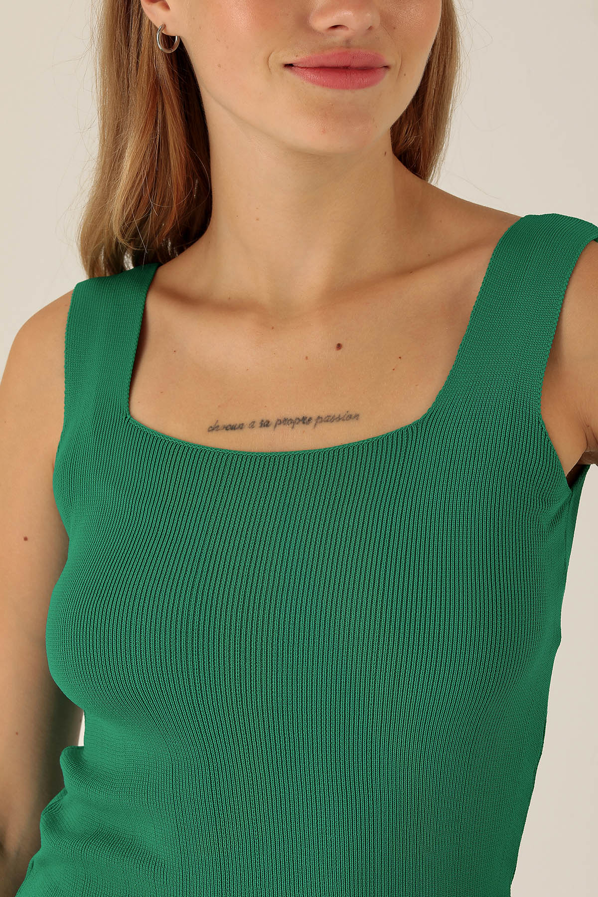 Kalın Askı Bayan Atlet - 4140 Benetton Yeşili - 6