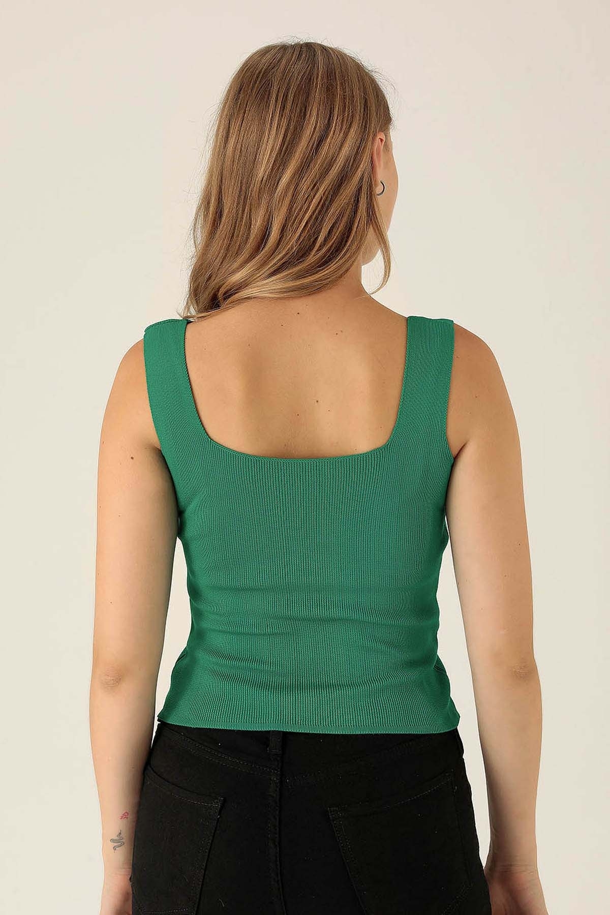 Kalın Askı Bayan Atlet - 4140 Benetton Yeşili - 5