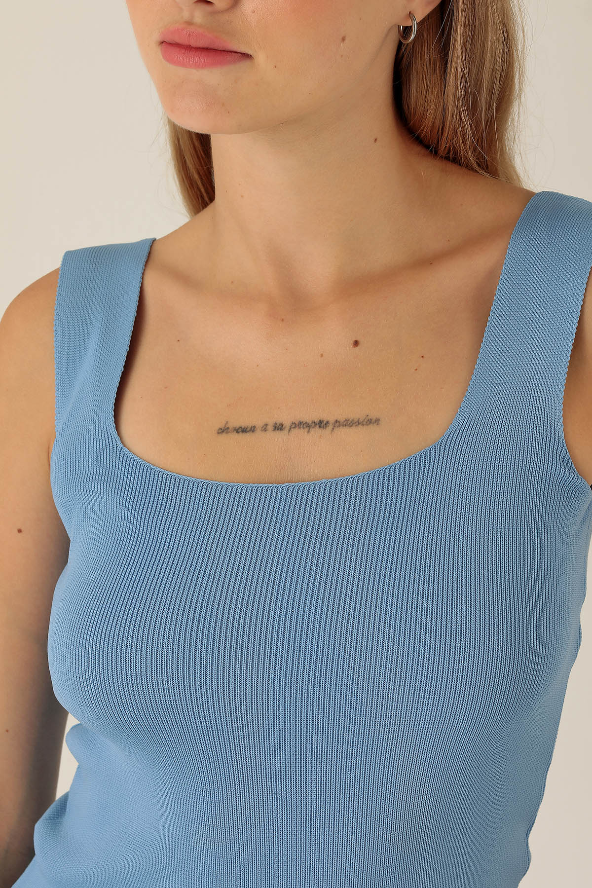 Kalın Askı Bayan Atlet - 4140 Mavi - 6