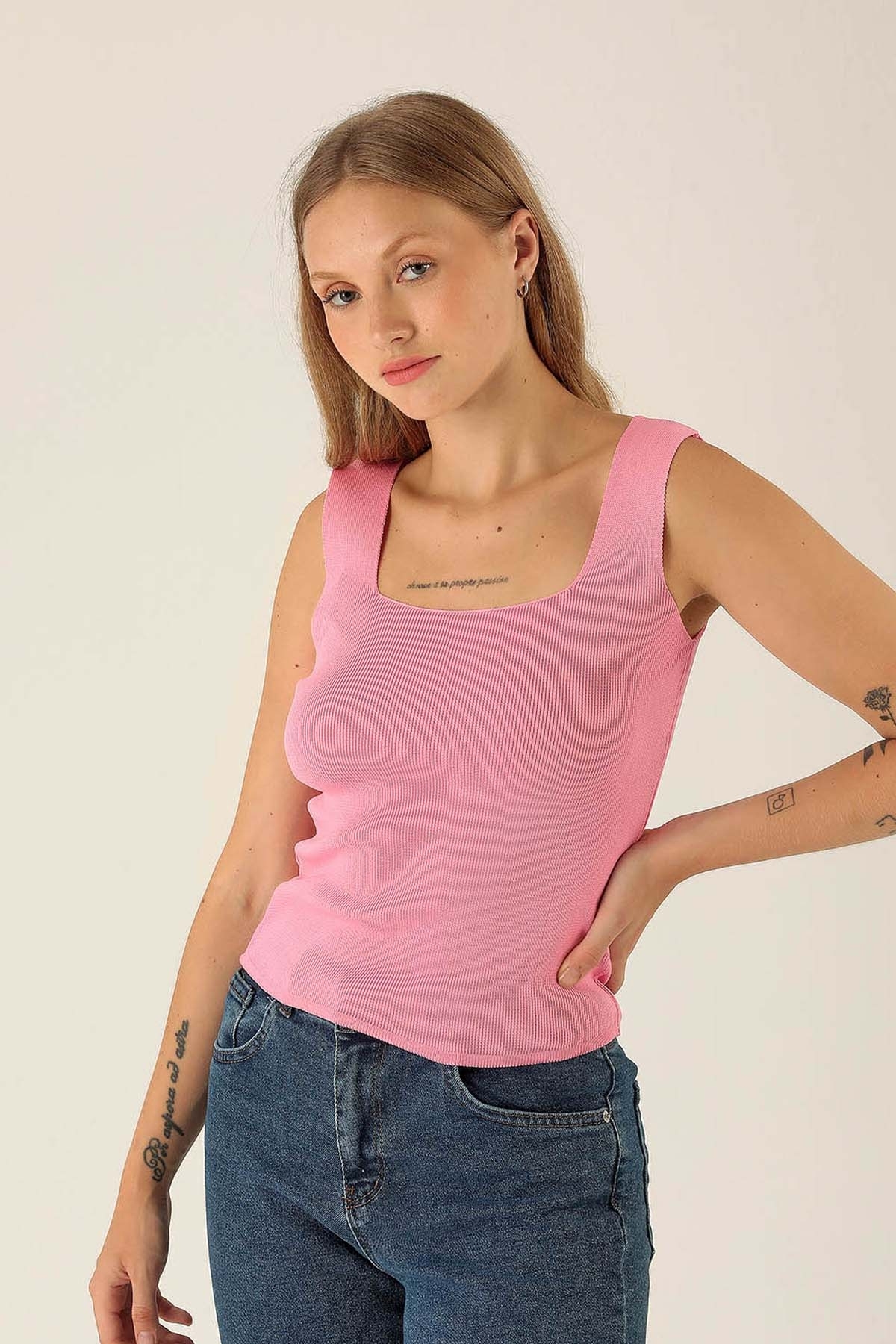 Kalın Askı Bayan Atlet - 4140 Pembe - 2