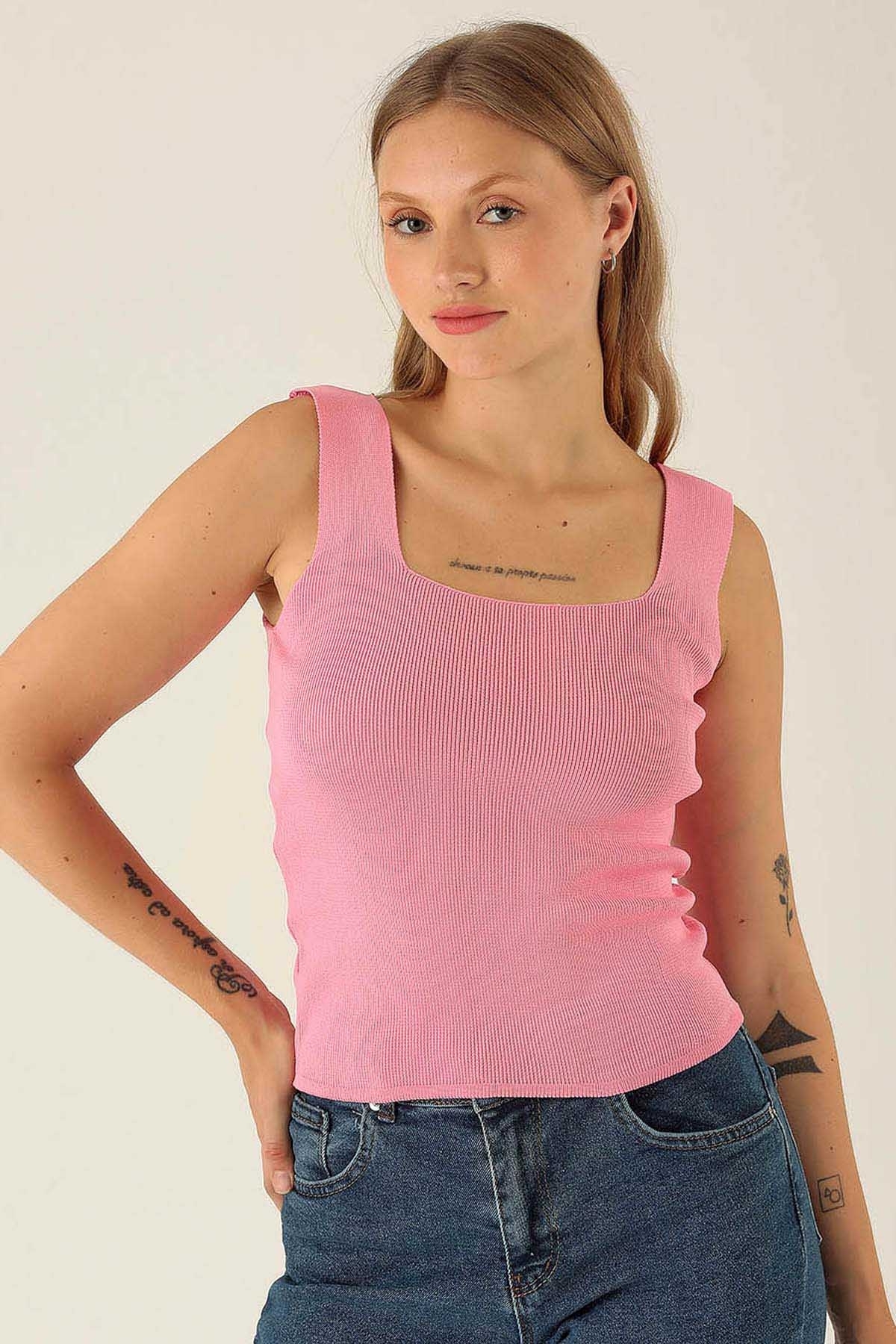 Kalın Askı Bayan Atlet - 4140 Pembe - 1