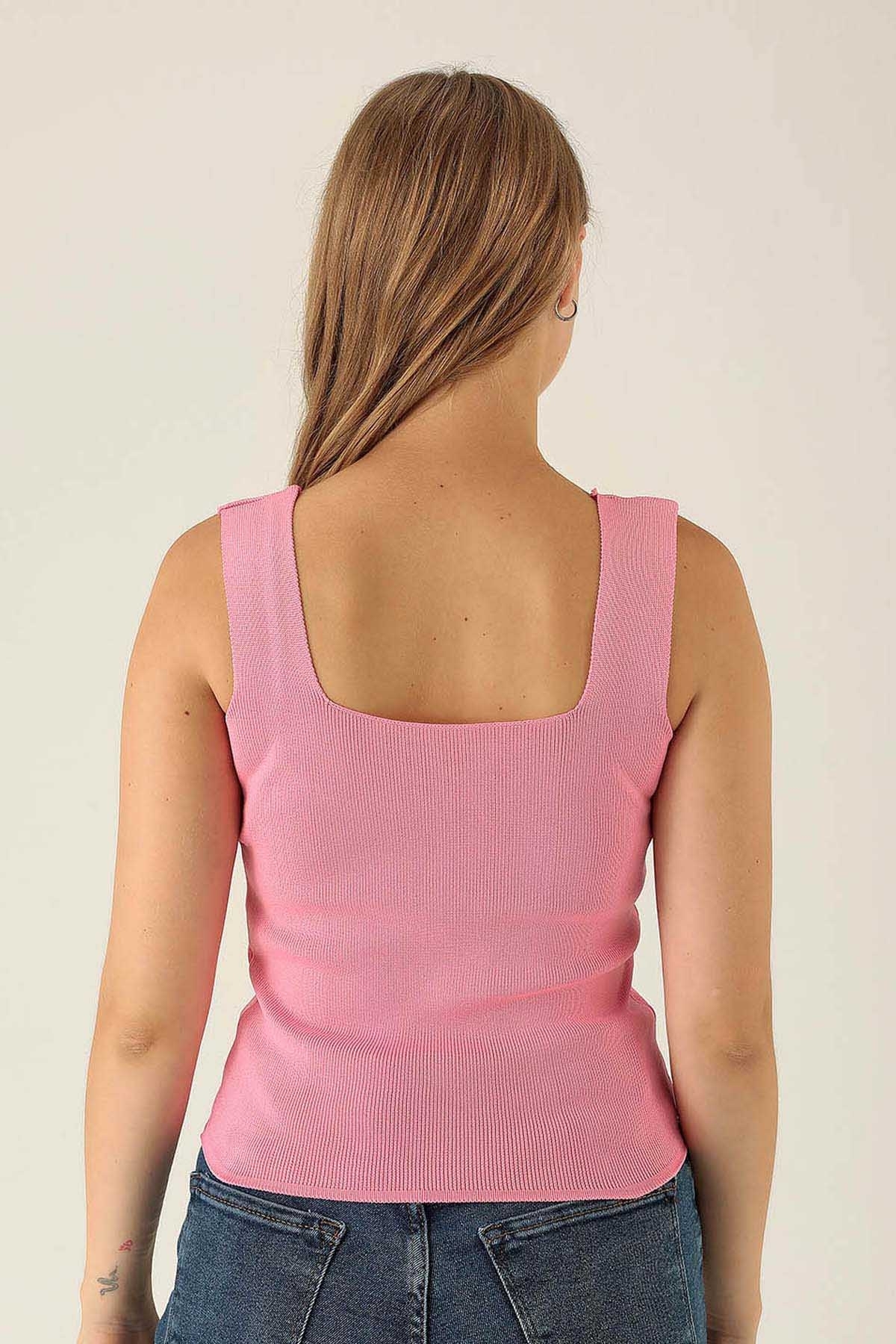 Kalın Askı Bayan Atlet - 4140 Pembe - 5