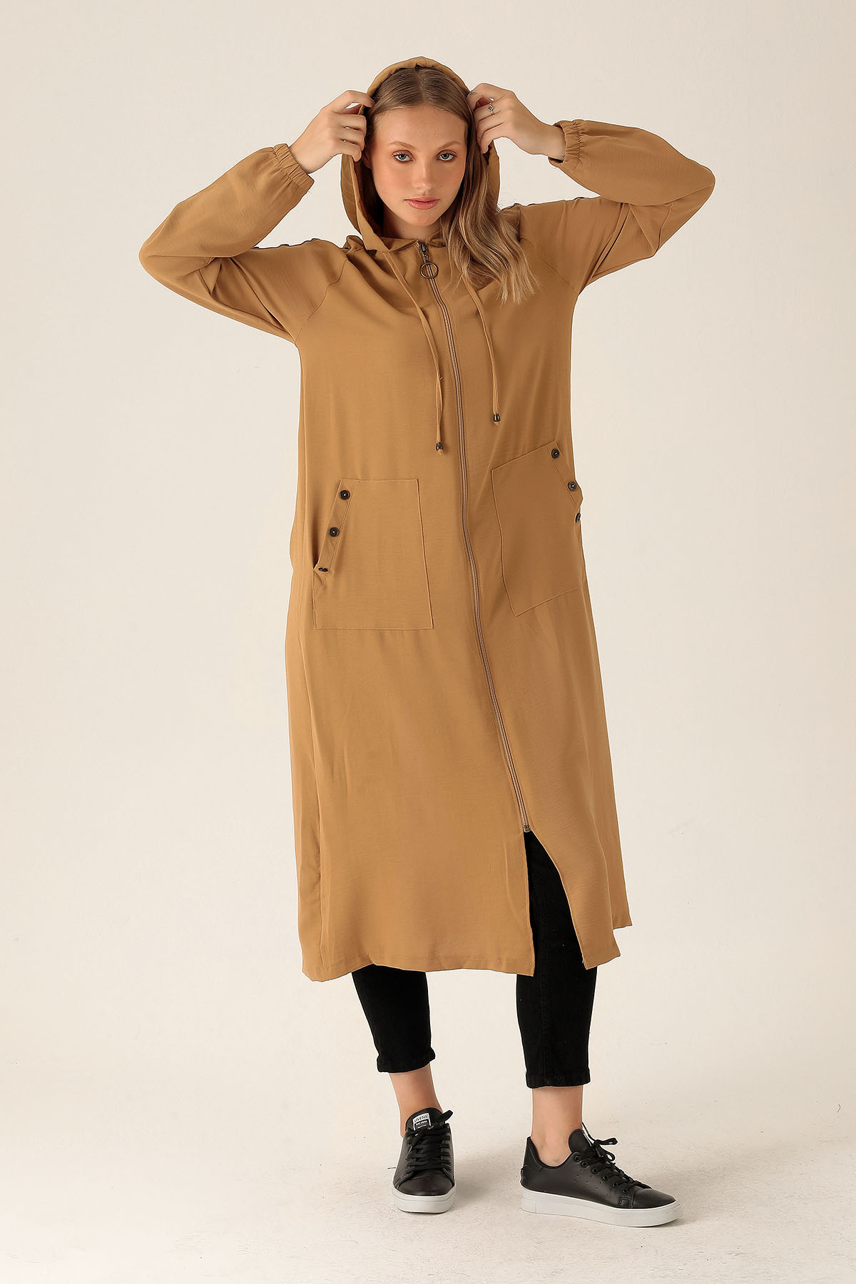 Kapüşunlu Uzun Kap - 6298A Vizon - 3