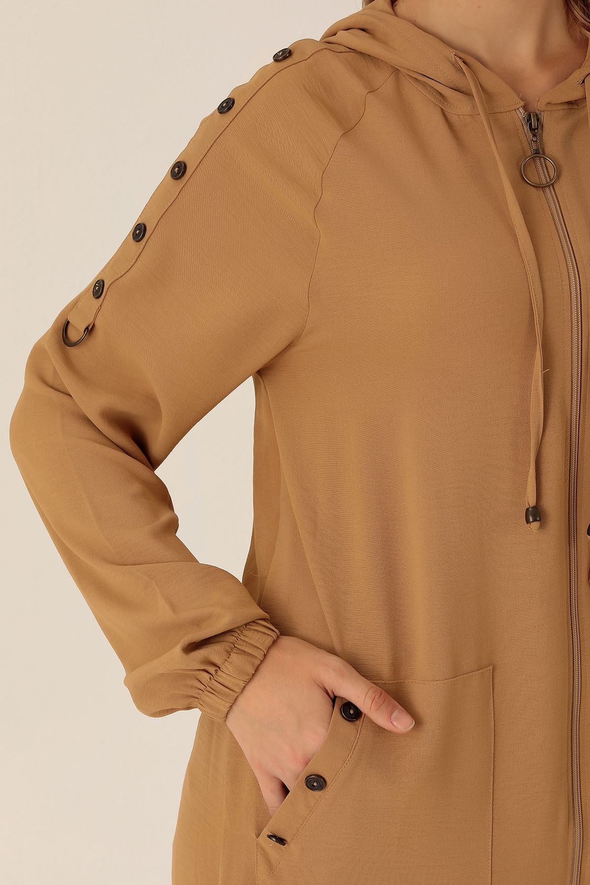 Kapüşunlu Uzun Kap - 6298A Vizon - 6