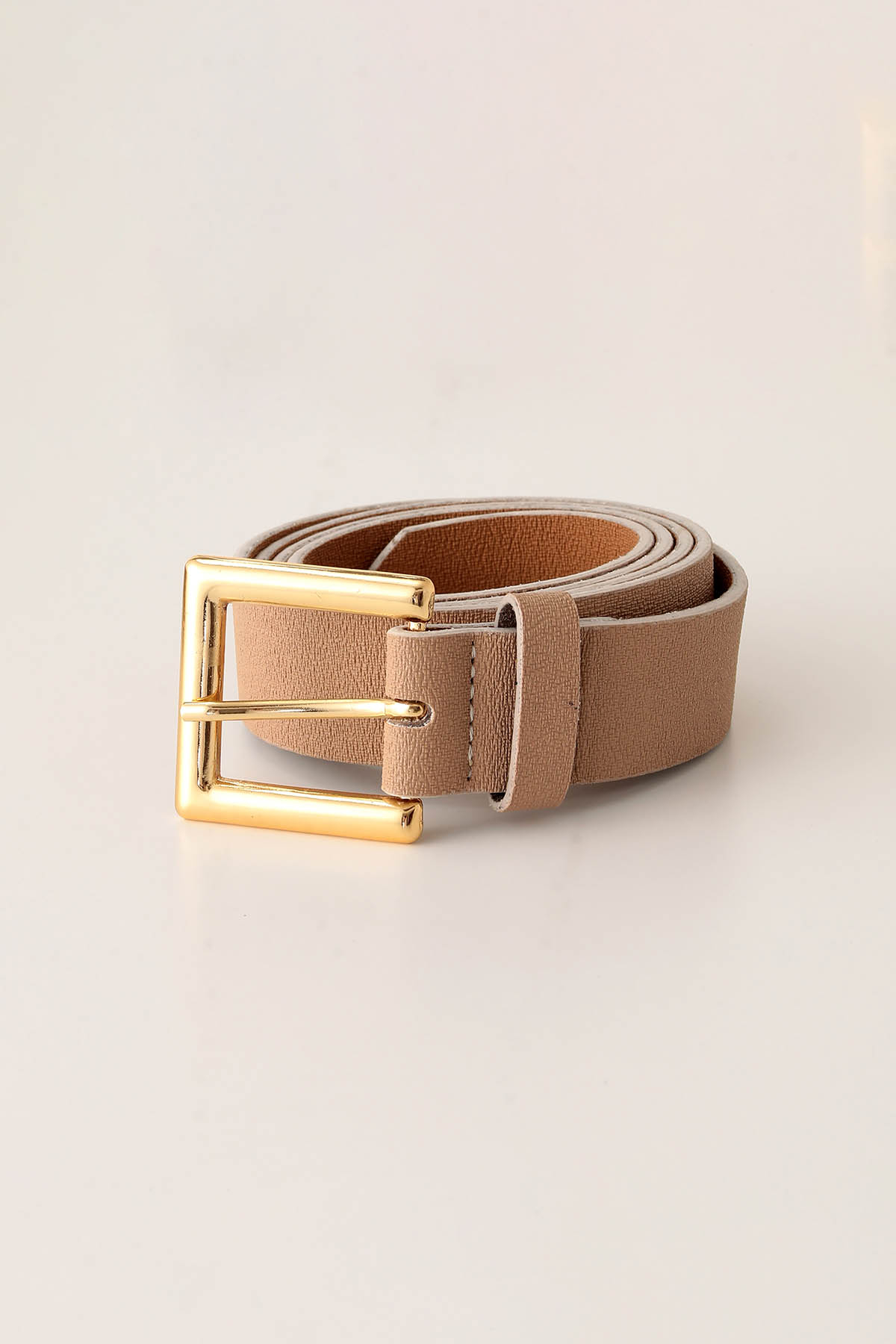 Kare Tokalı Bayan Kemer - 210 Bej - 1