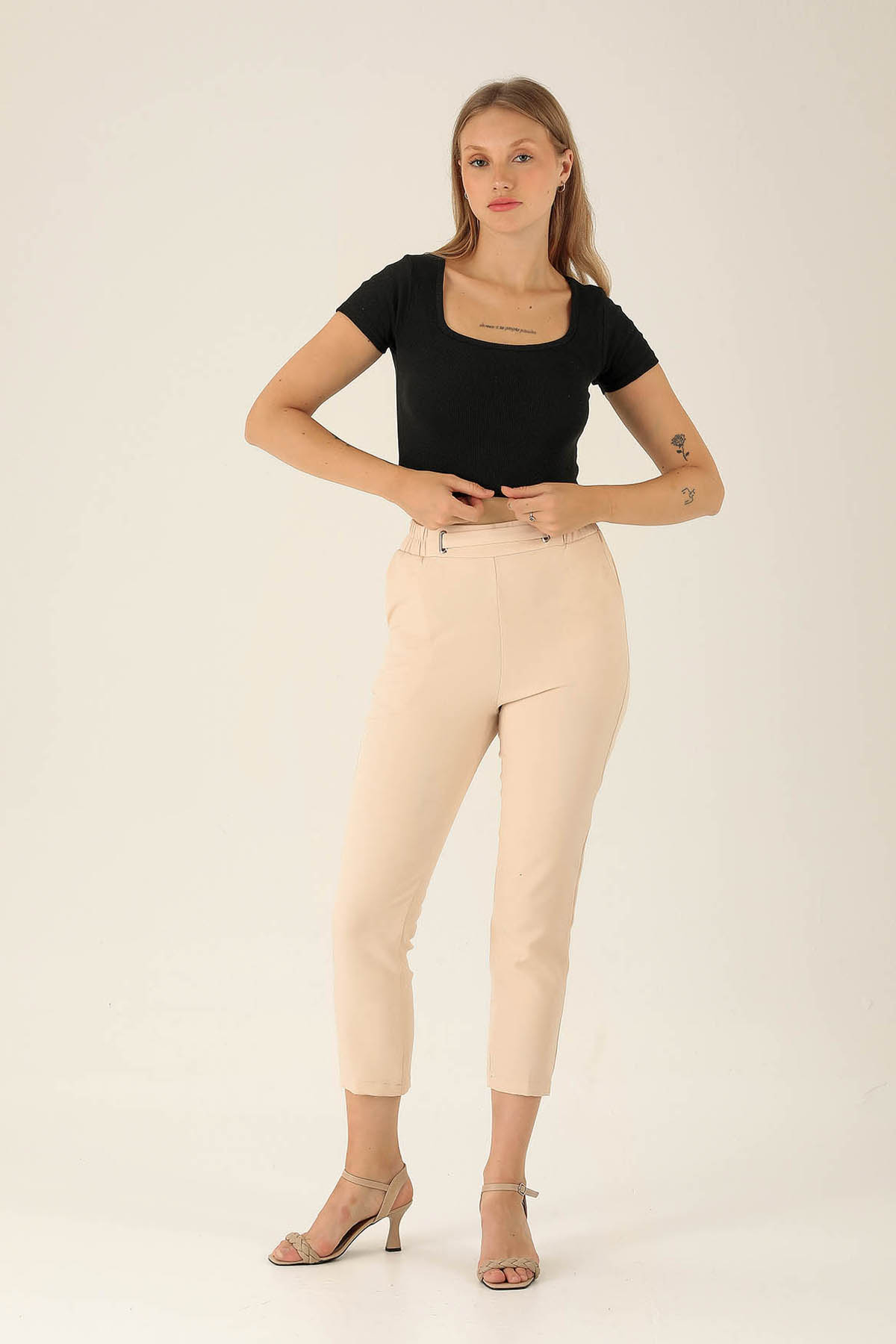 Kare Yaka Bayan Bluz - 1847-1 Siyah - 3