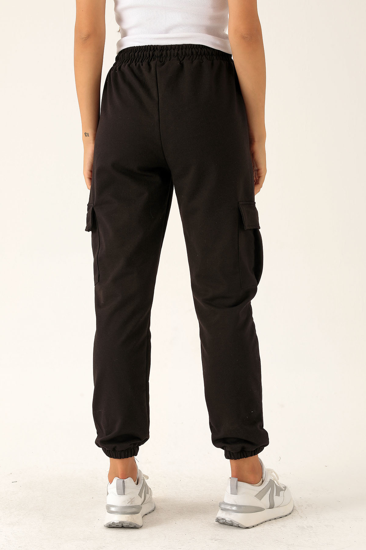 Kargo Cep Paça Lastik Bayan Eşofman - 23196 Siyah - 5