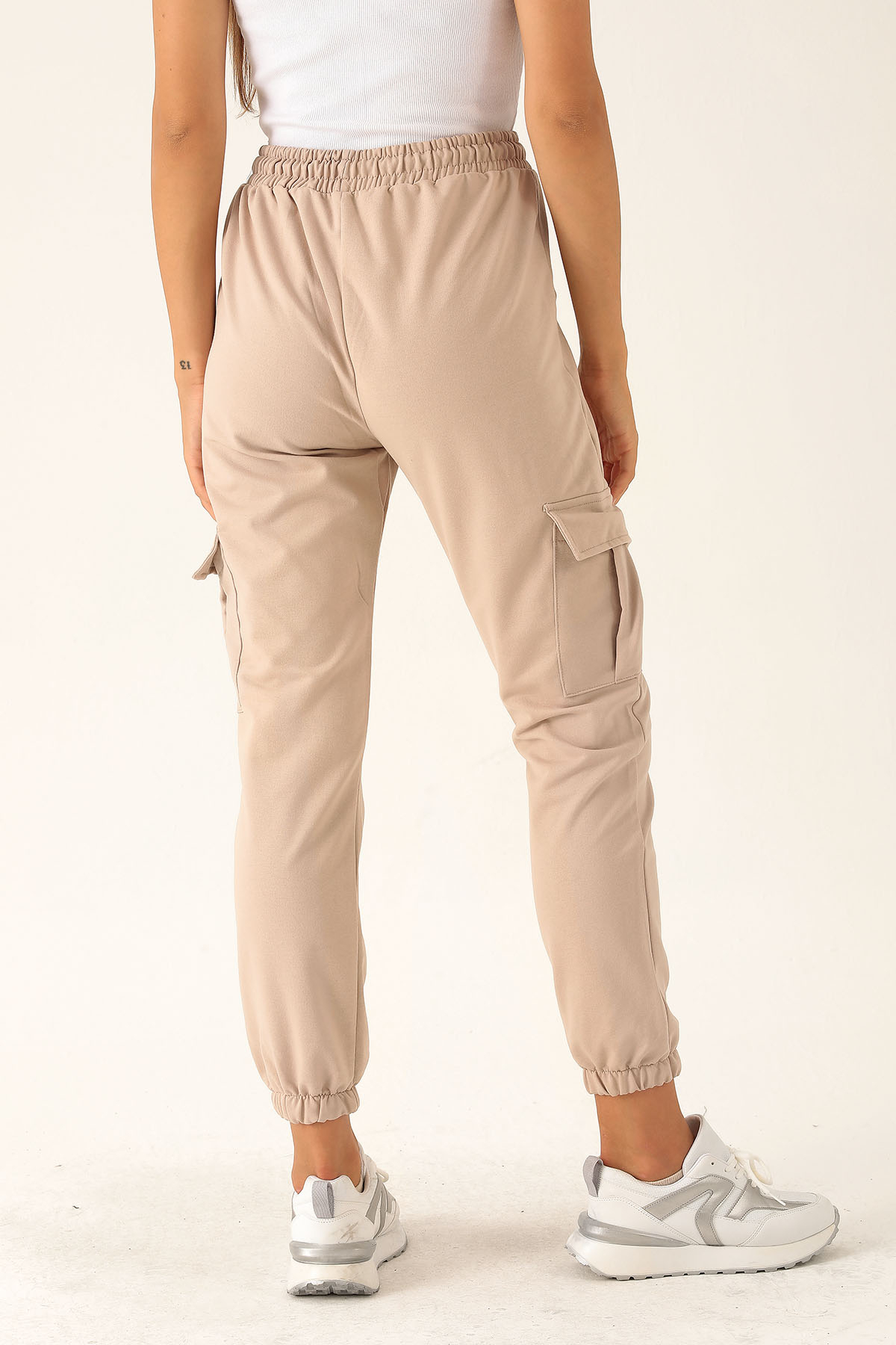 Kargo Cep Paça Lastik Bayan Eşofman - 23196 Taş - 5