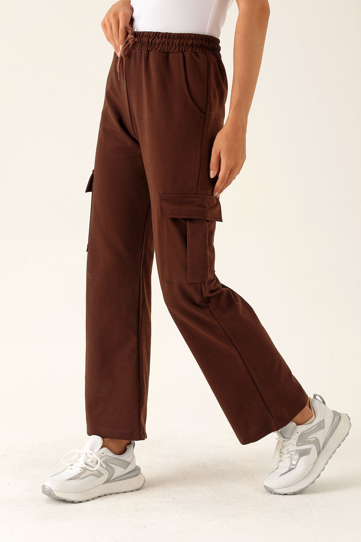 Kargo Cep Palazzo Eşofman - 23364 Acı Kahve - 3