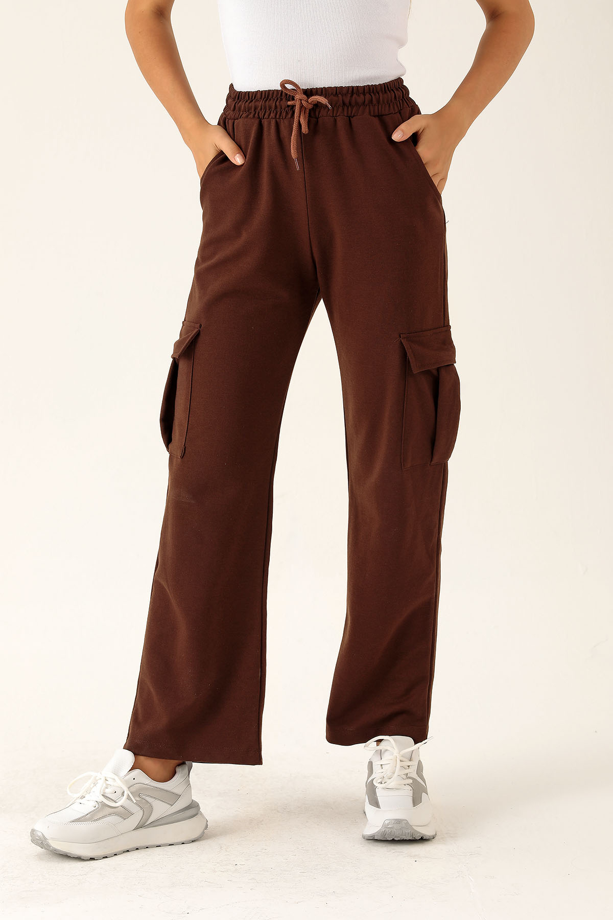 Kargo Cep Palazzo Eşofman - 23364 Acı Kahve - 4