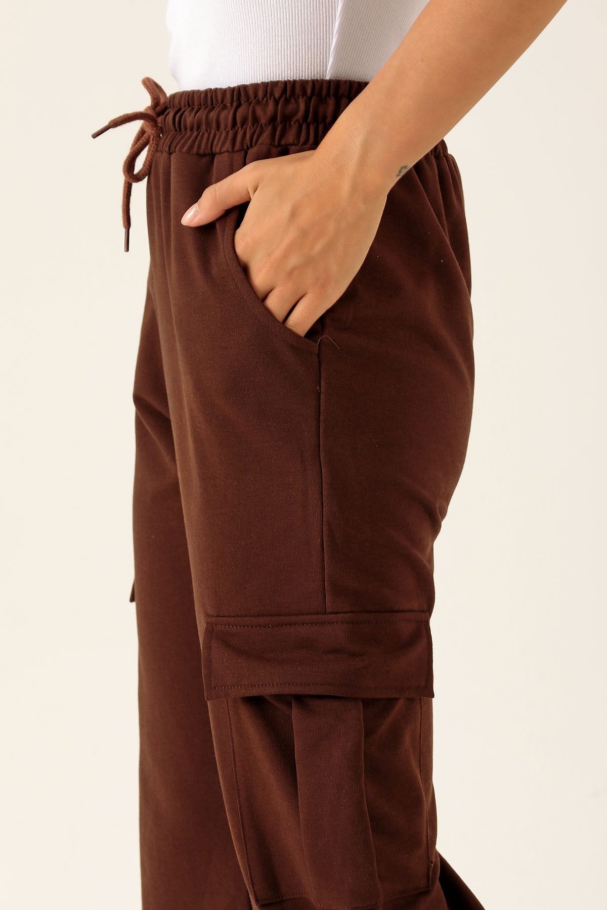 Kargo Cep Palazzo Eşofman - 23364 Acı Kahve - 6