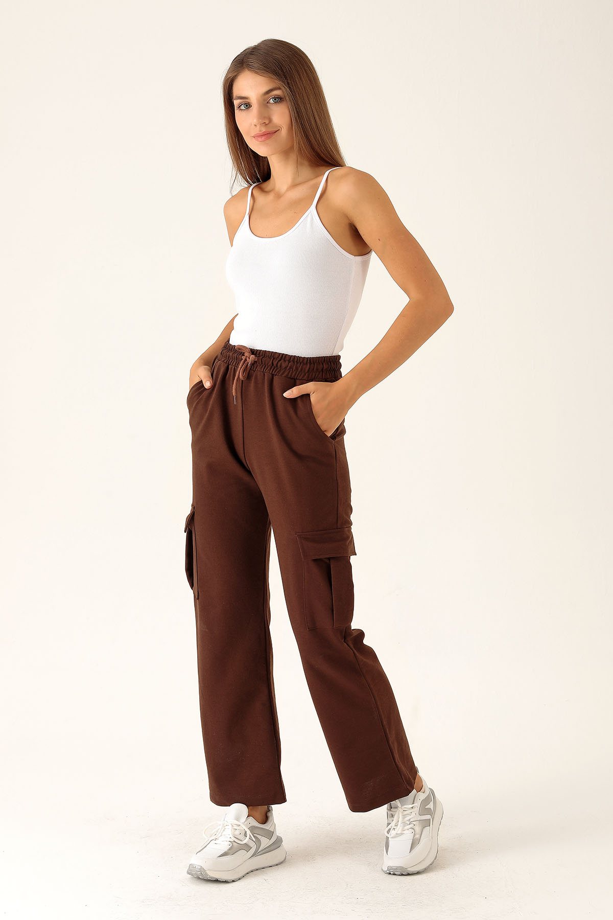 Kargo Cep Palazzo Eşofman - 23364 Acı Kahve - 1