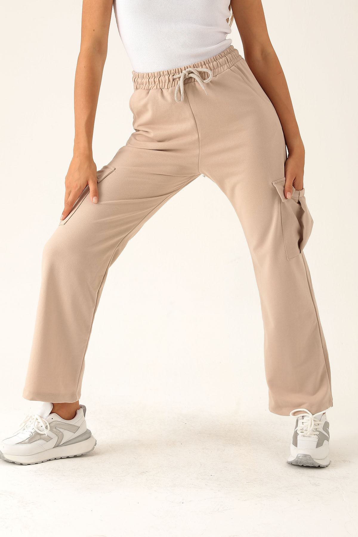 Kargo Cep Palazzo Eşofman - 23364 Bej - 4