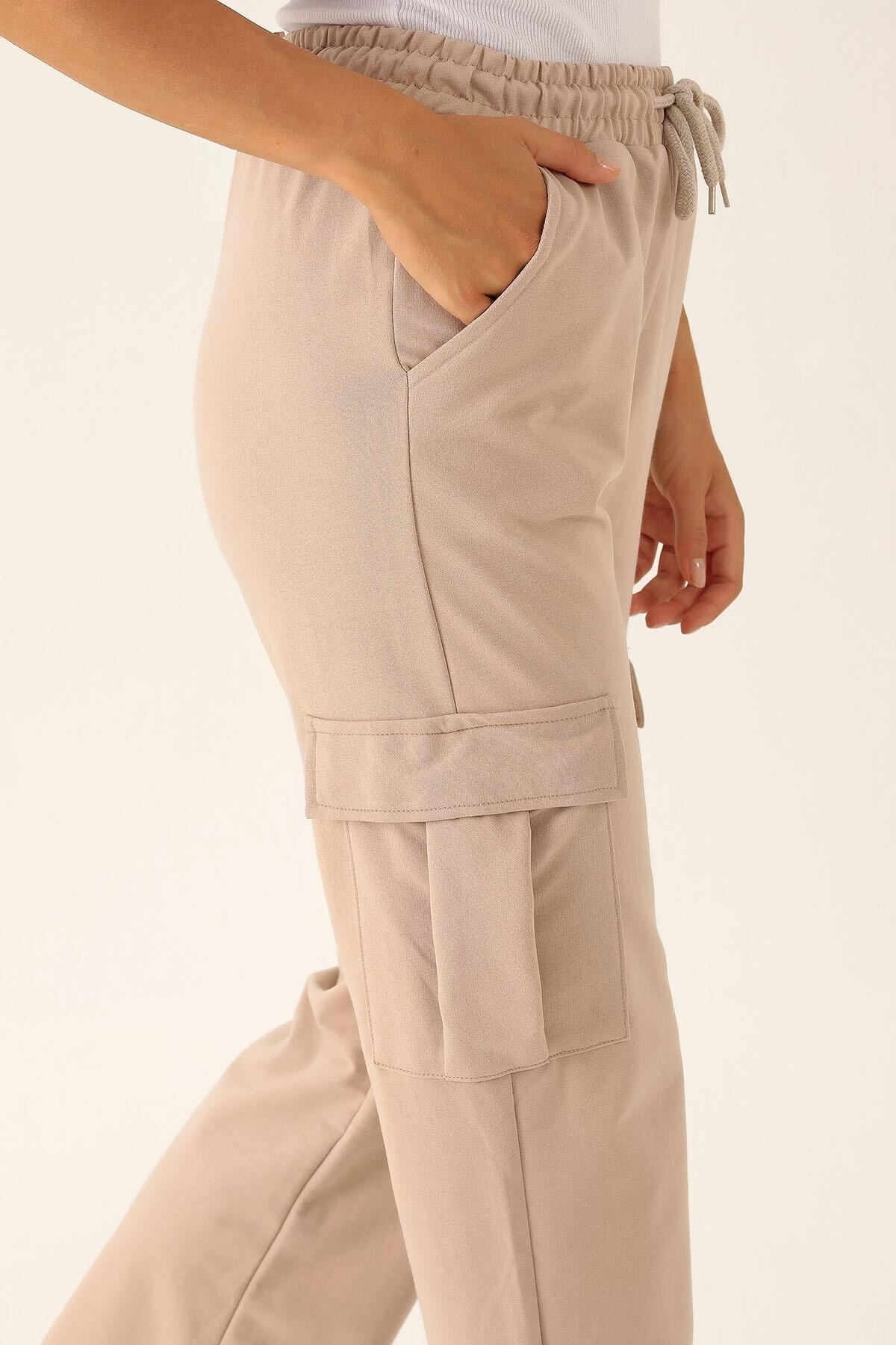 Kargo Cep Palazzo Eşofman - 23364 Bej - 6