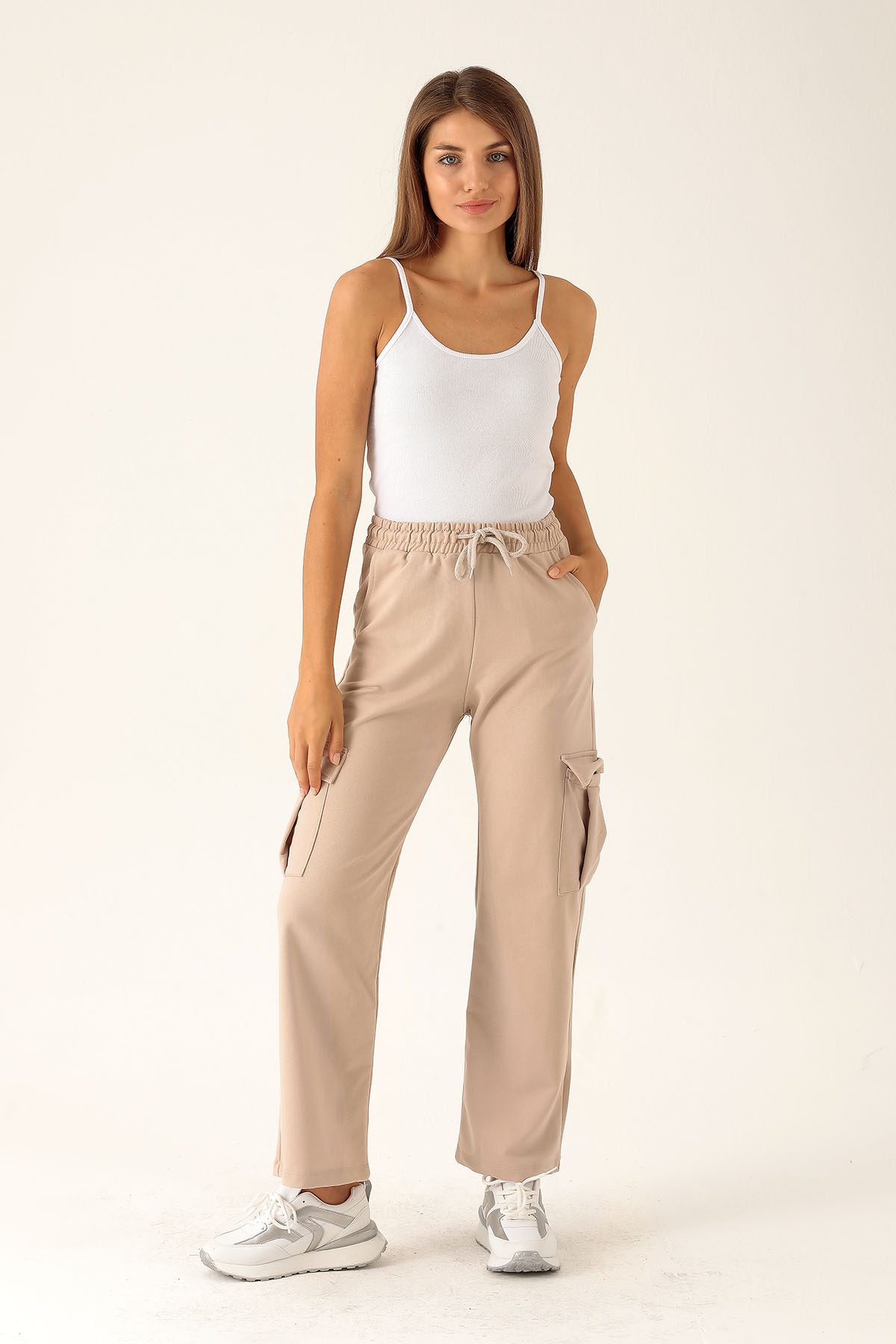 Kargo Cep Palazzo Eşofman - 23364 Bej 