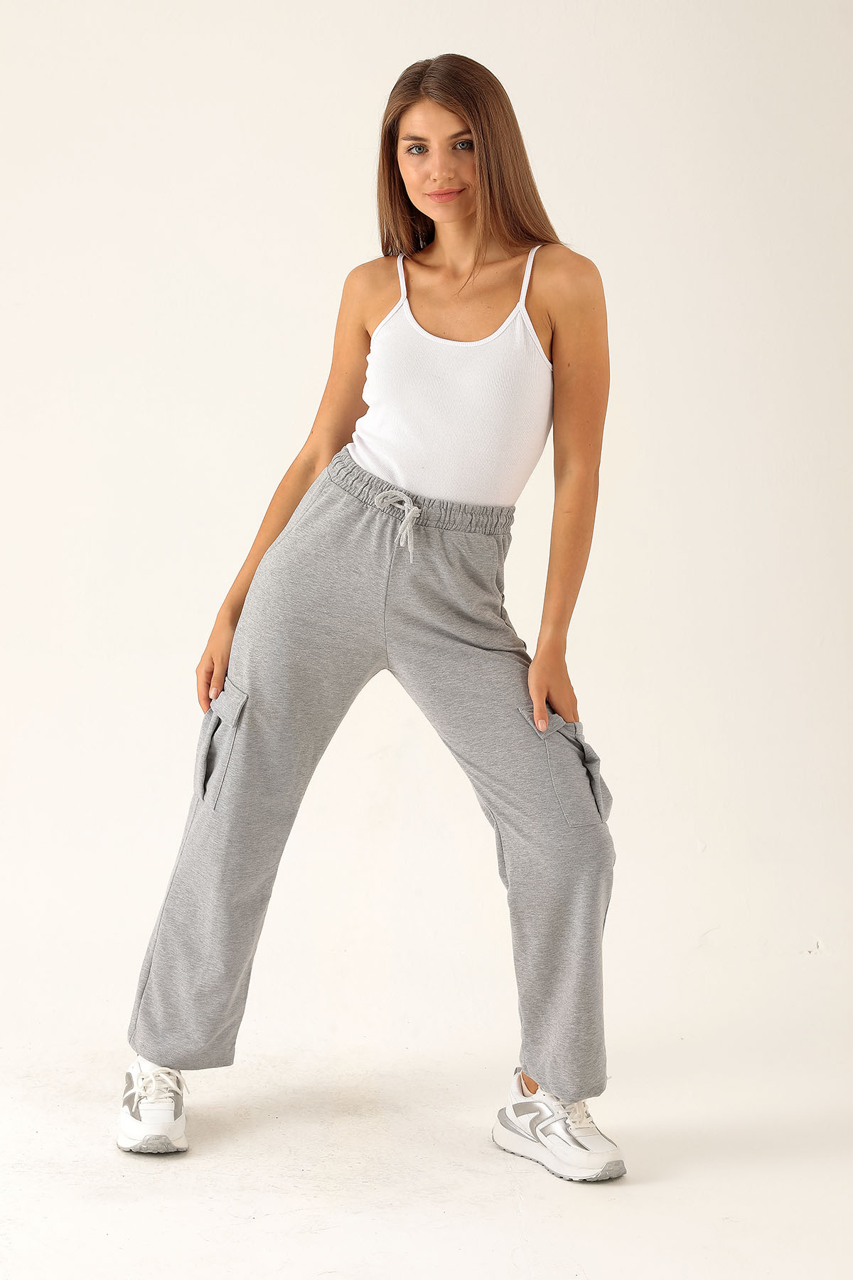 Kargo Cep Palazzo Eşofman - 23364 Gri - 2