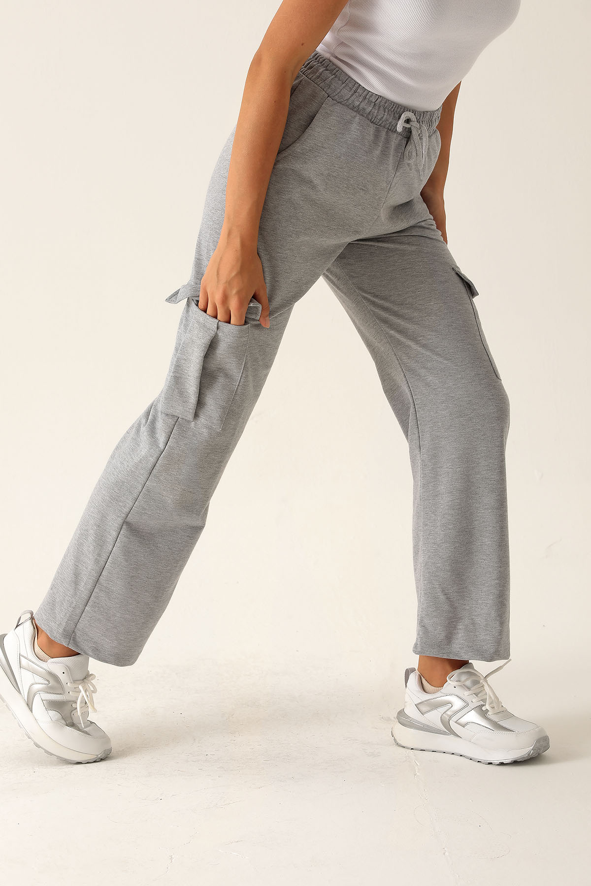 Kargo Cep Palazzo Eşofman - 23364 Gri - 4