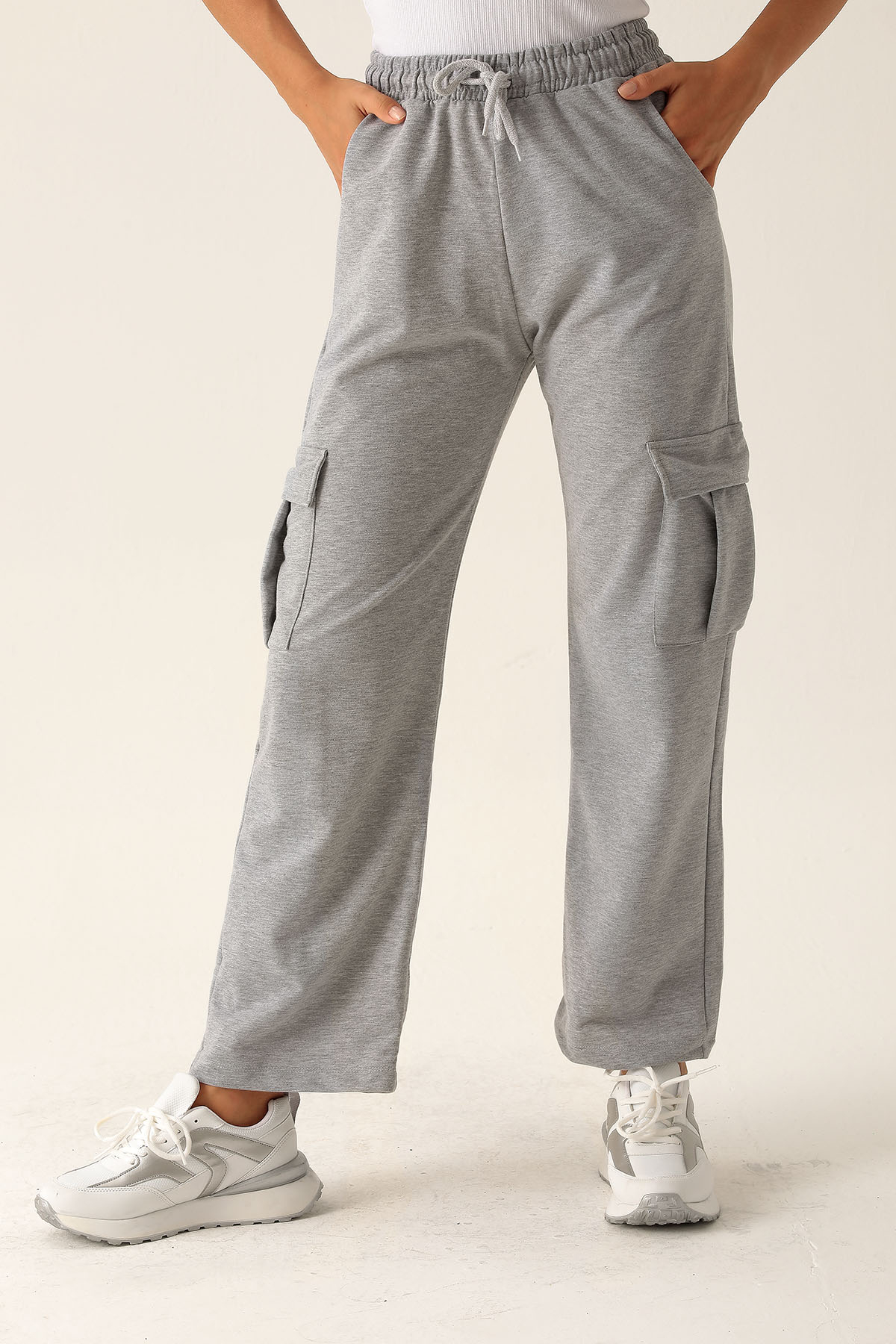 Kargo Cep Palazzo Eşofman - 23364 Gri - 3