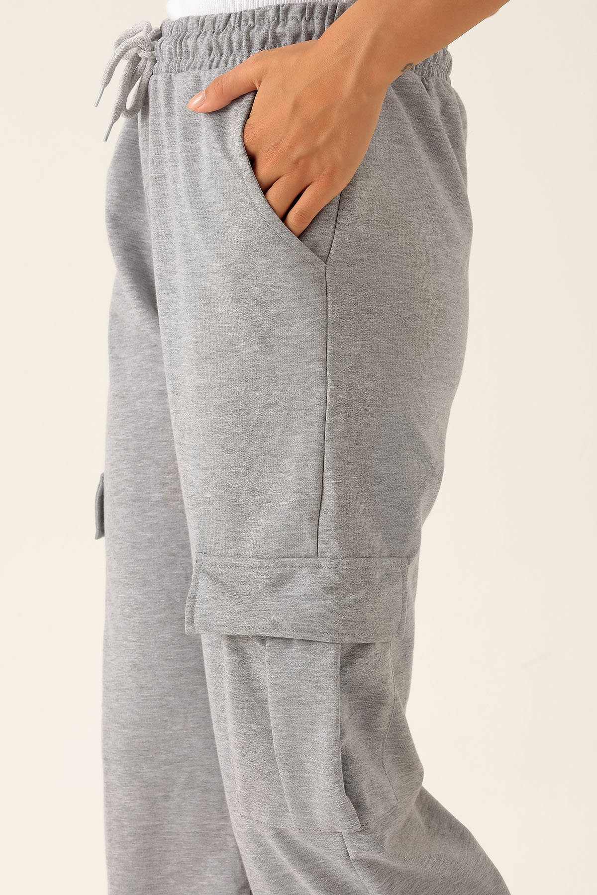 Kargo Cep Palazzo Eşofman - 23364 Gri - 6