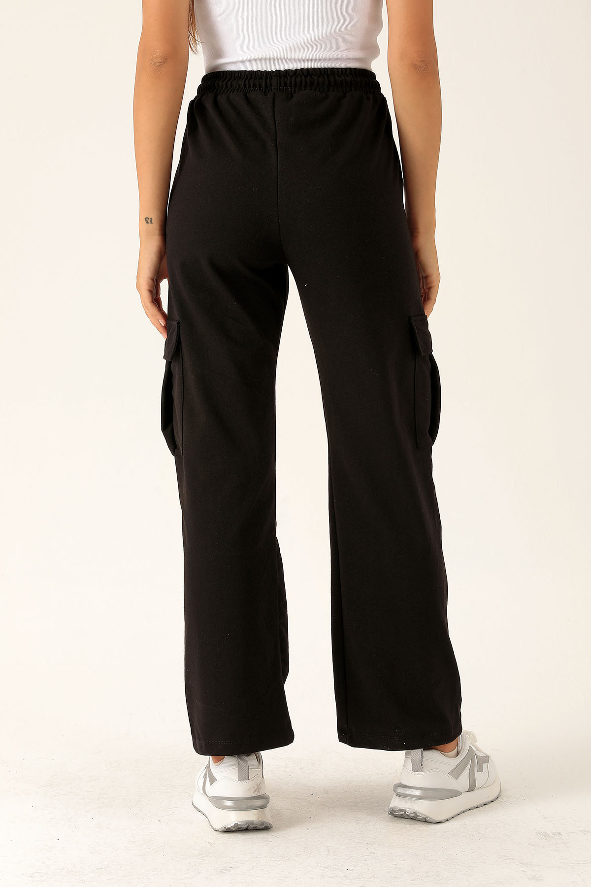 Kargo Cep Palazzo Eşofman - 23364 Siyah - 5