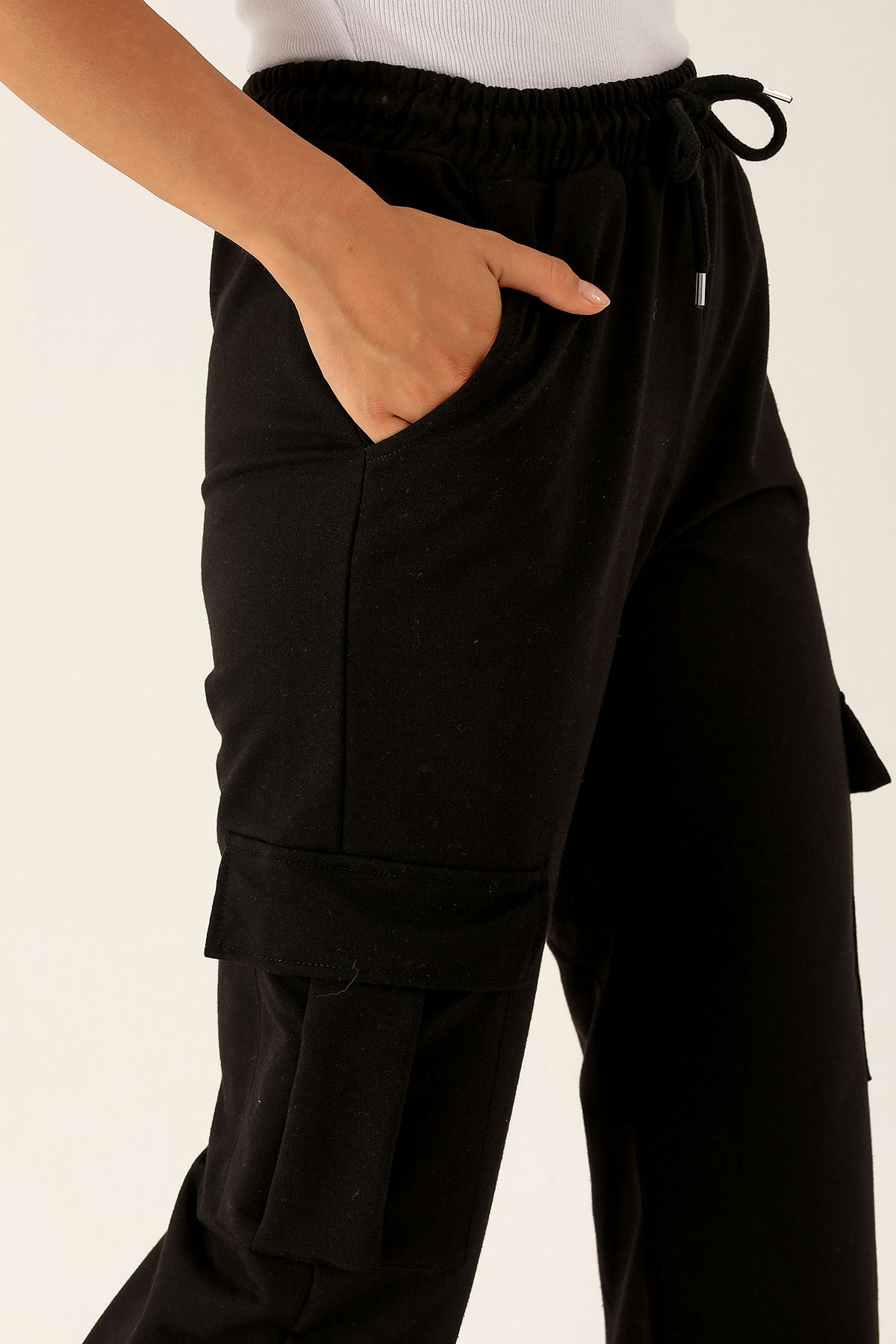 Kargo Cep Palazzo Eşofman - 23364 Siyah - 6