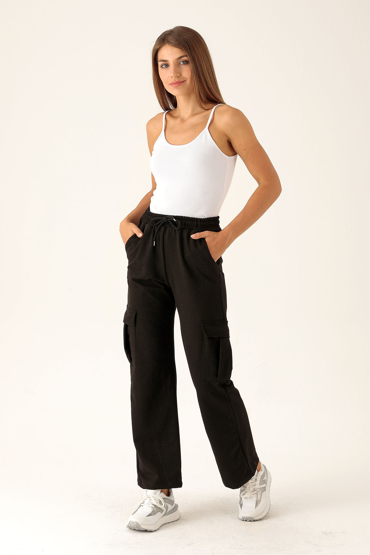 Kargo Cep Palazzo Eşofman - 23364 Siyah 