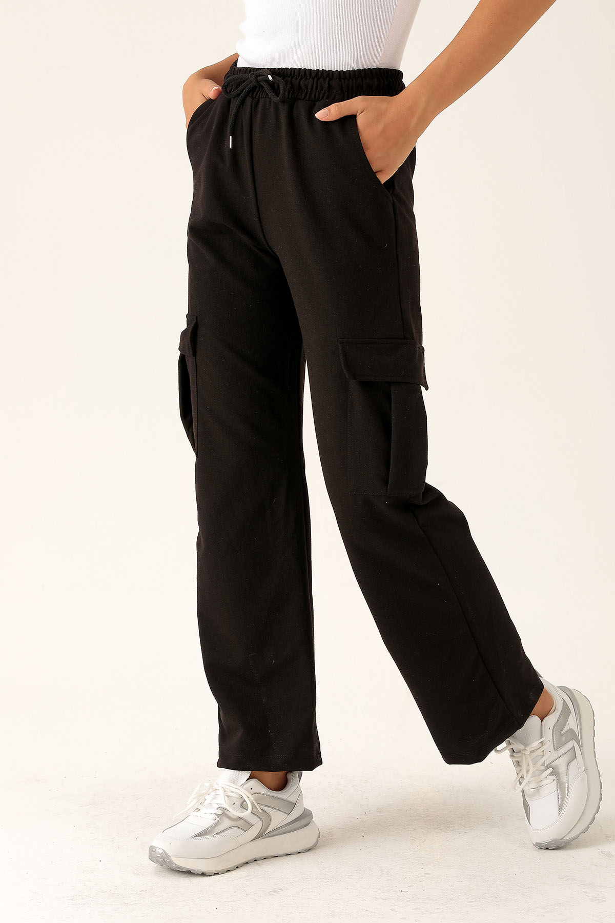 Kargo Cep Palazzo Eşofman - 23364 Siyah - 3