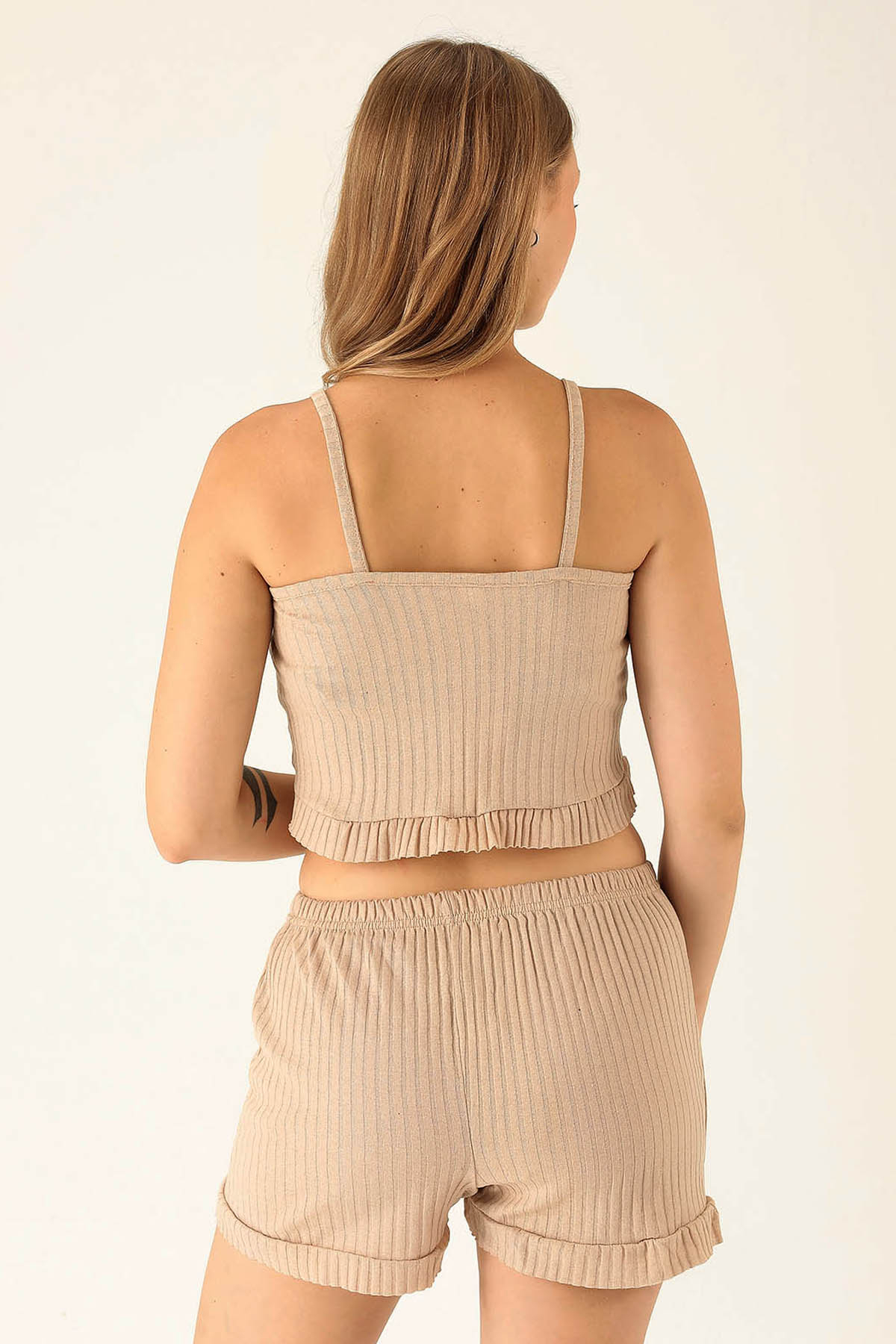 Kaşkorse Şortlu Takım - 01051 Bej - 5