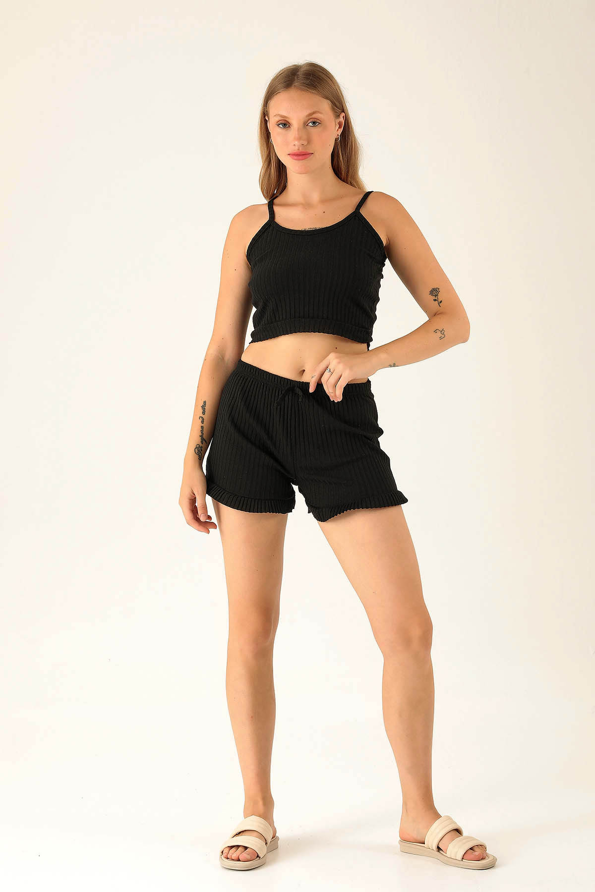 Kaşkorse Şortlu Takım - 01051 Siyah - 1