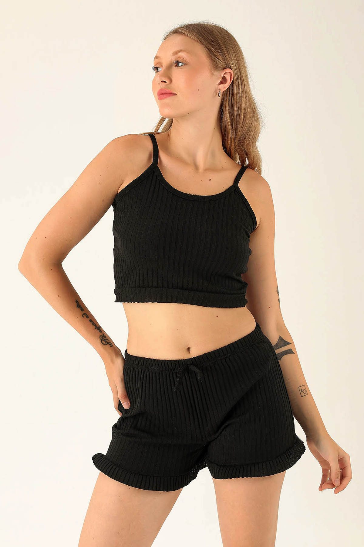 Kaşkorse Şortlu Takım - 01051 Siyah - 3