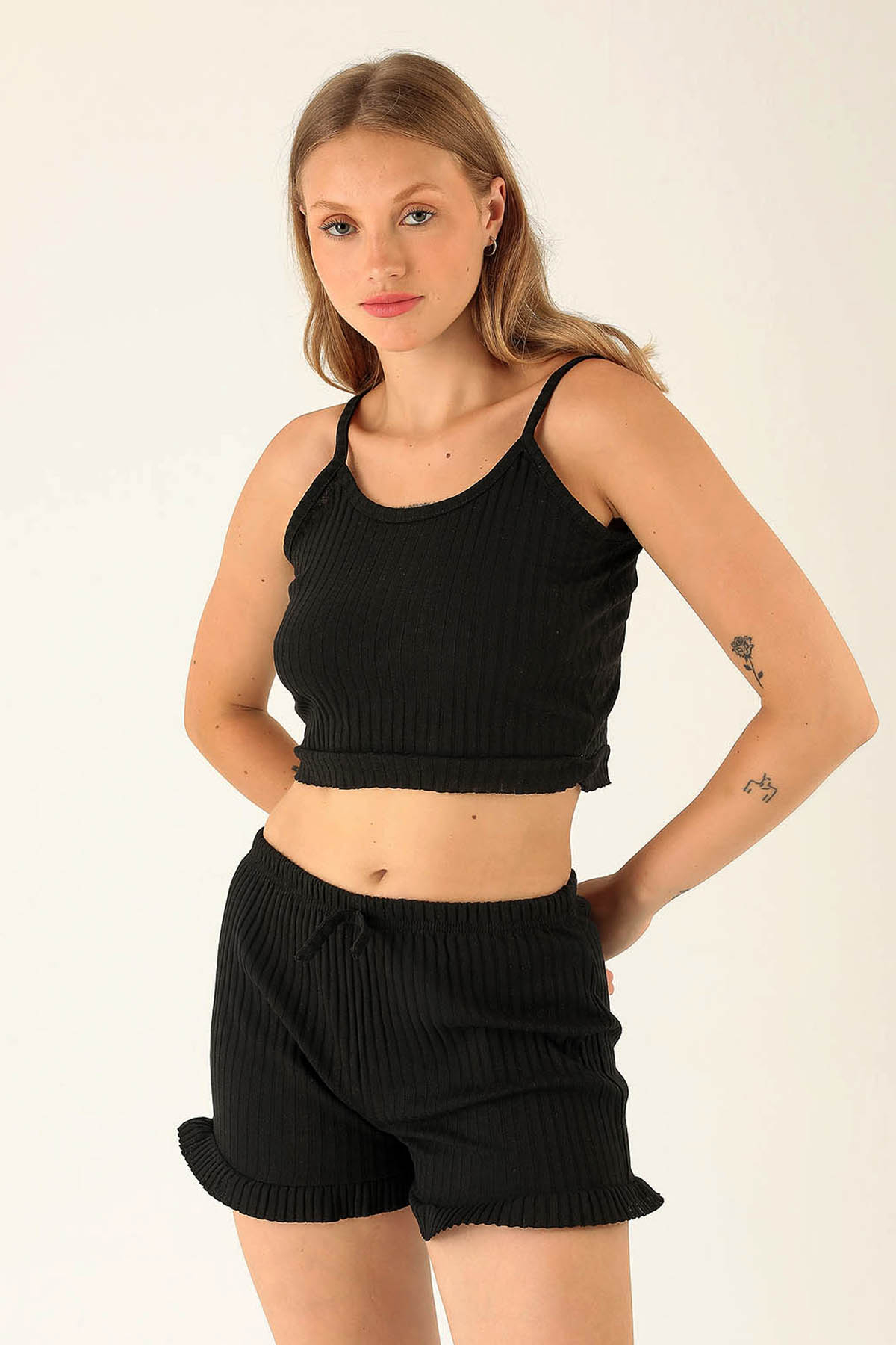 Kaşkorse Şortlu Takım - 01051 Siyah - 4