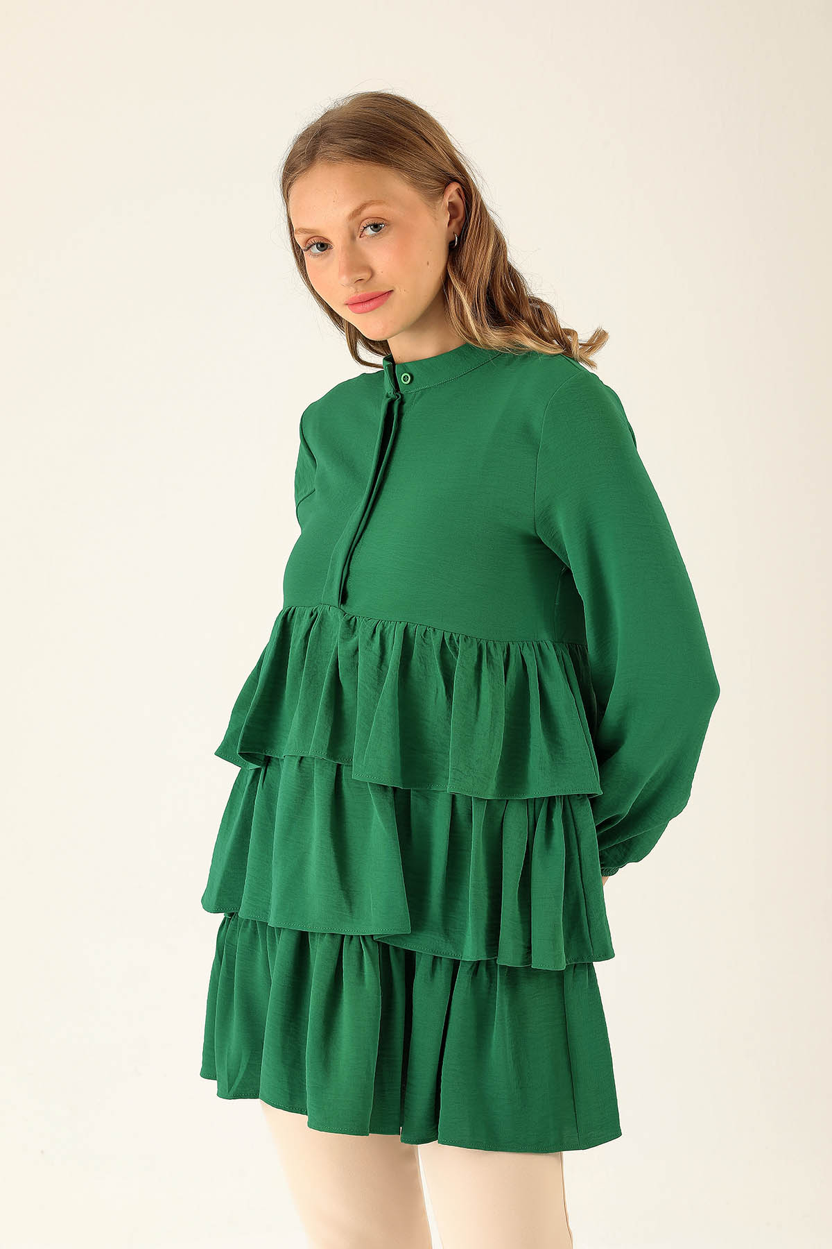 Kat Kat Detaylı Tunik - 6470A Benetton Yeşili 