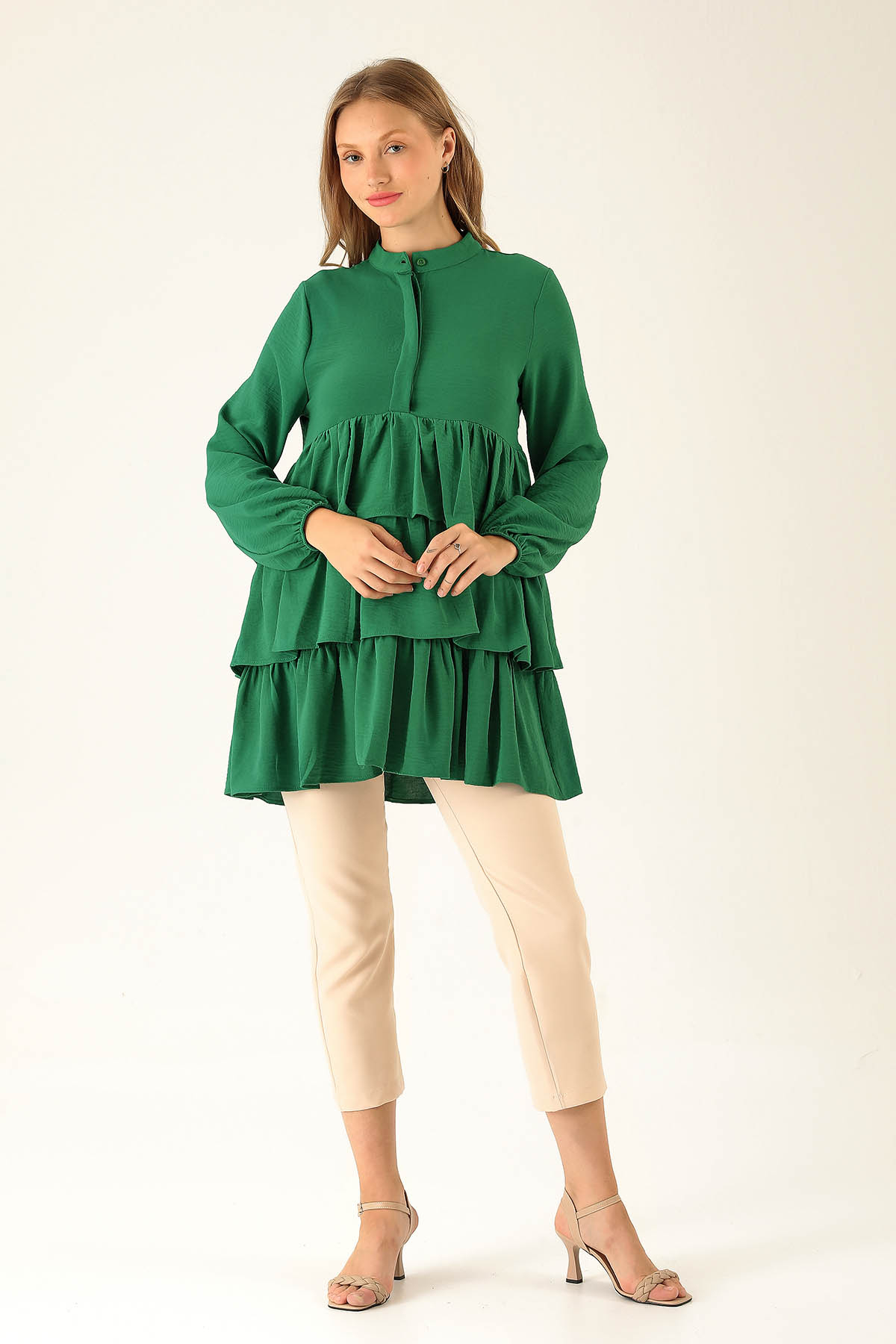 Kat Kat Detaylı Tunik - 6470A Benetton Yeşili - 3