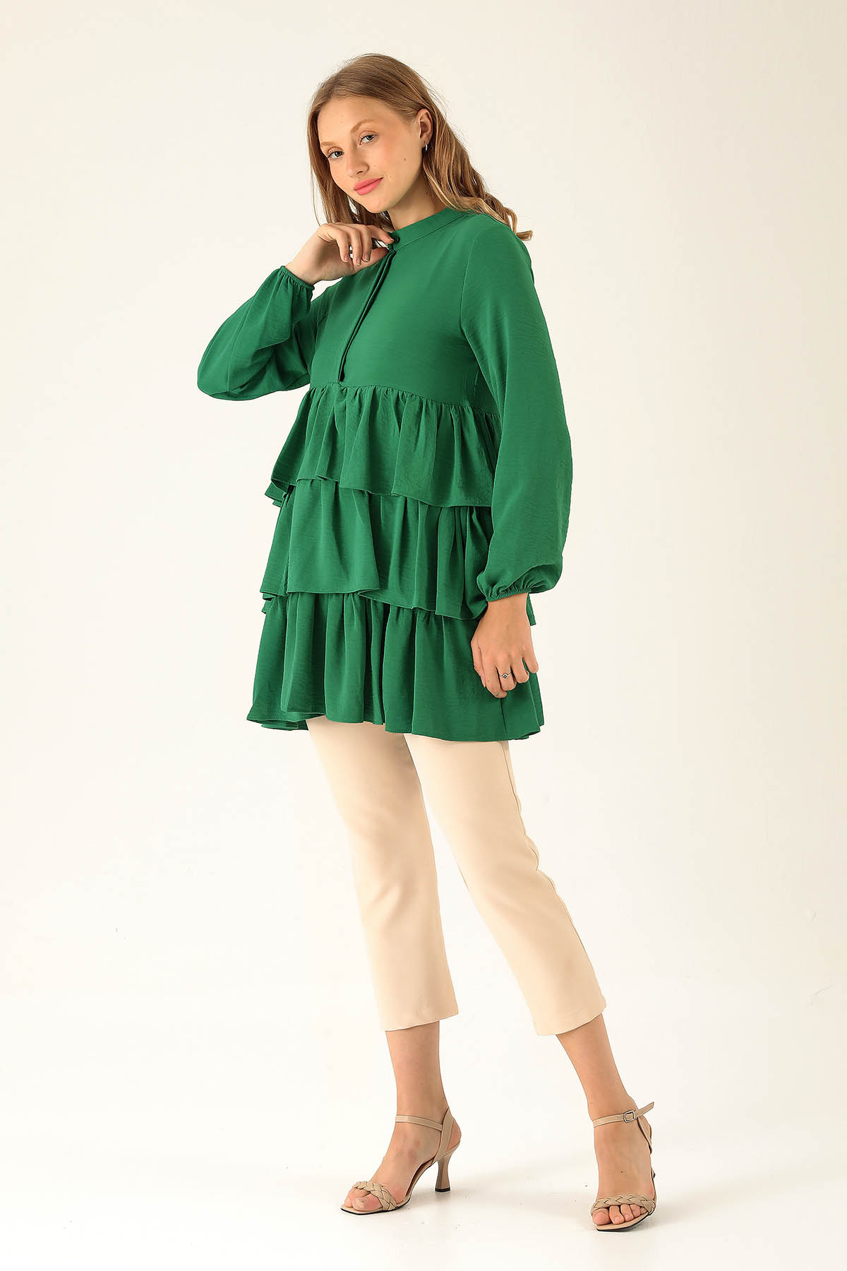 Kat Kat Detaylı Tunik - 6470A Benetton Yeşili - 4