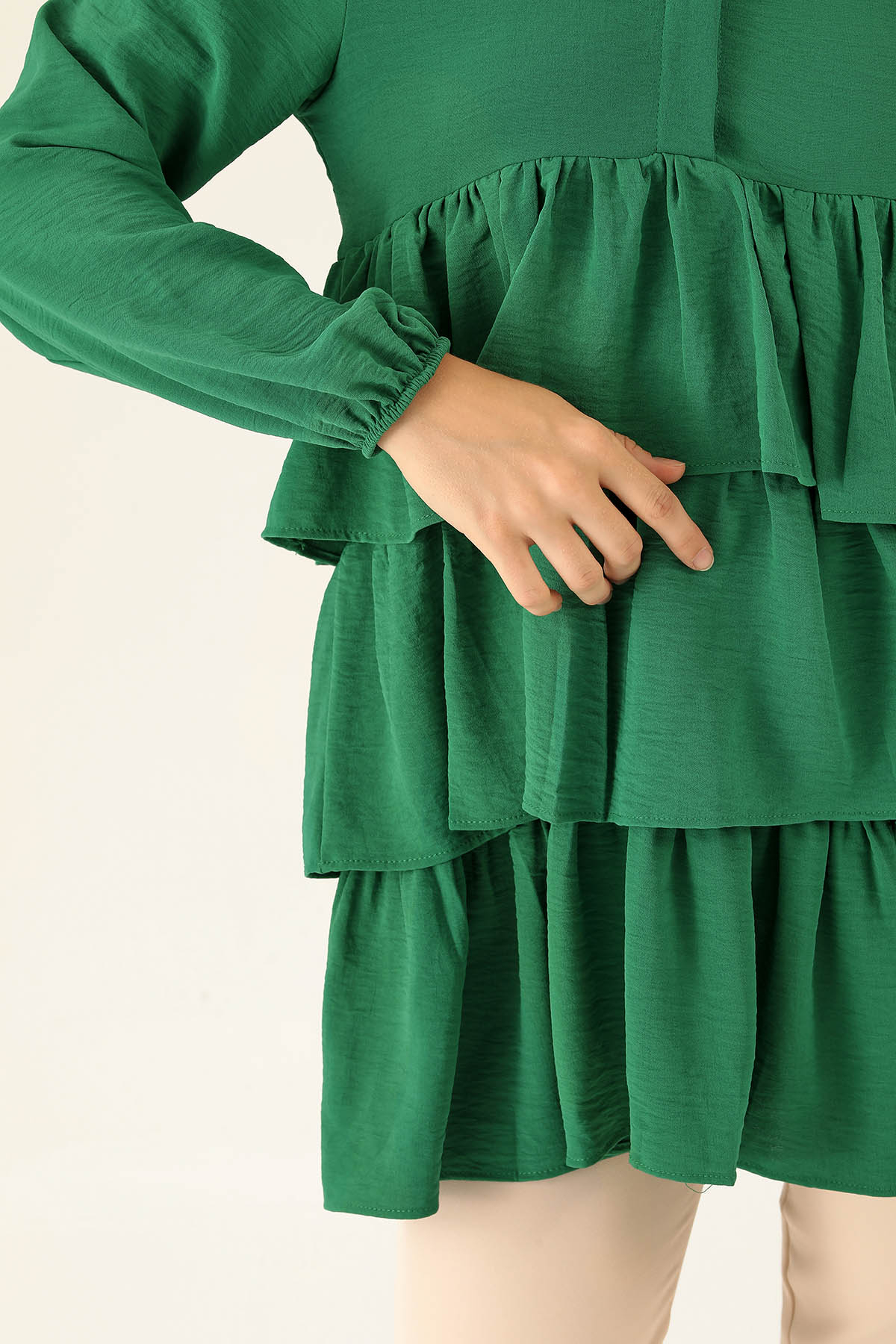 Kat Kat Detaylı Tunik - 6470A Benetton Yeşili - 6