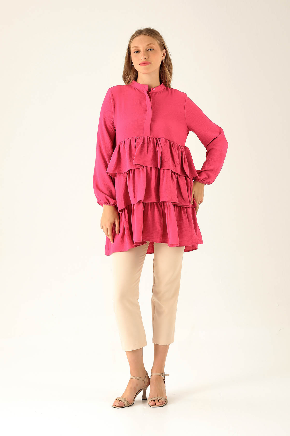 Kat Kat Detaylı Tunik - 6470A Fuşya - 3