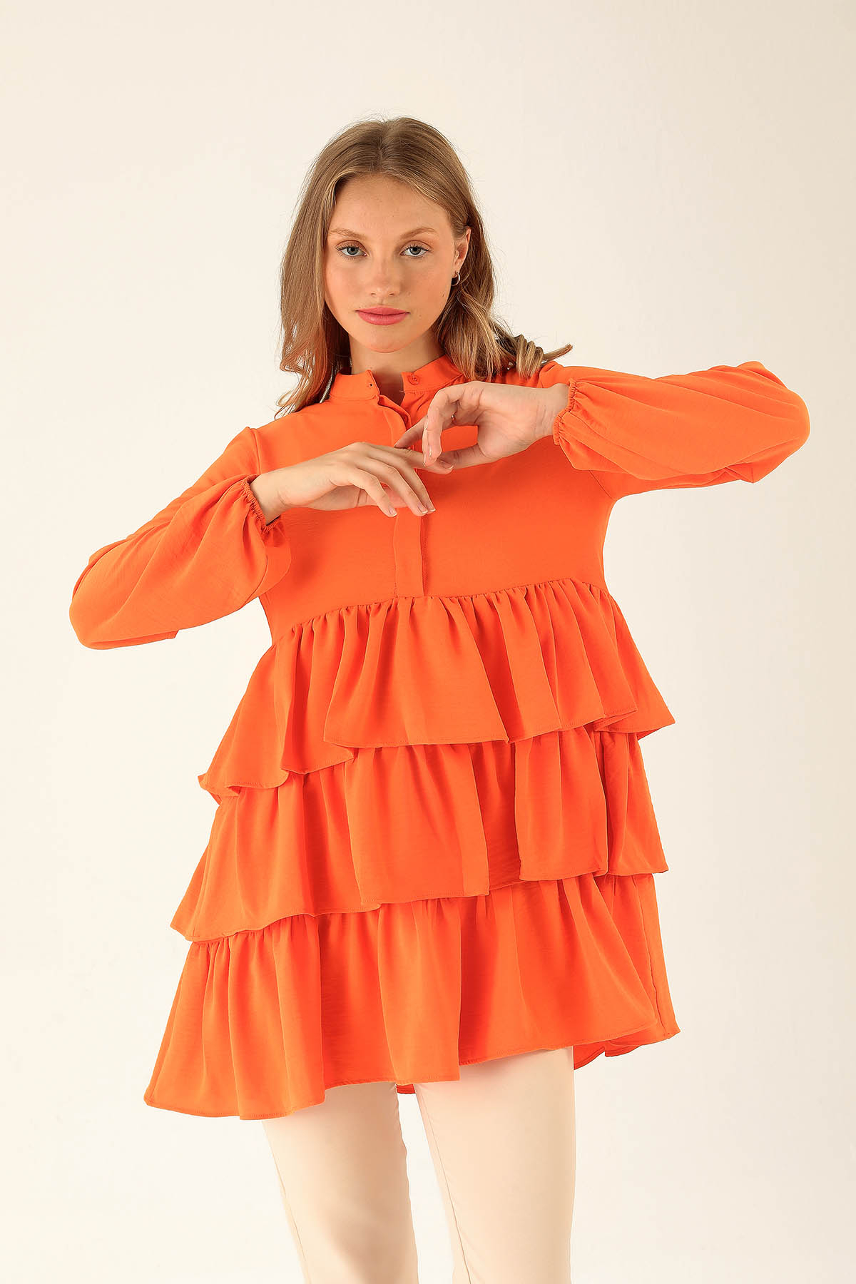 Kat Kat Detaylı Tunik - 6470A Orange - 1