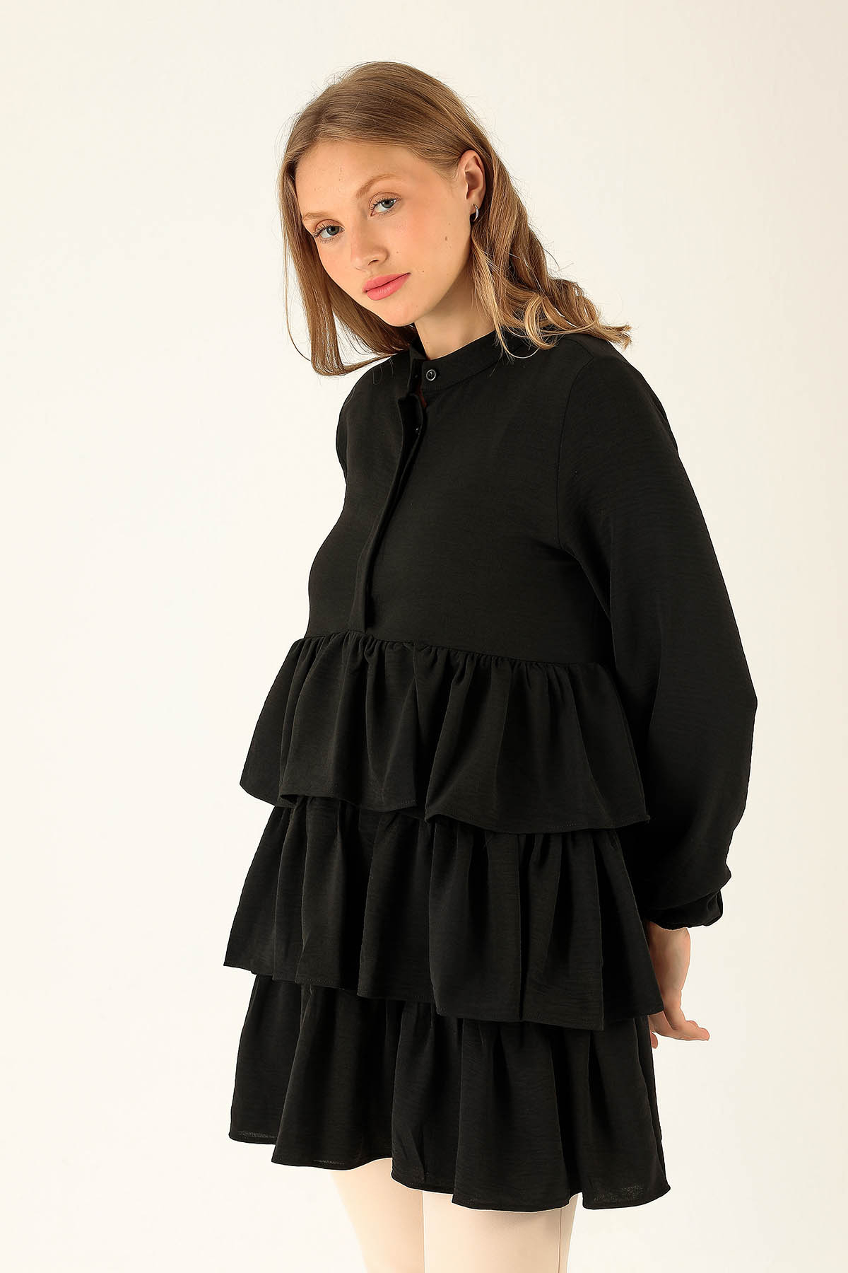 Kat Kat Detaylı Tunik - 6470A Siyah 